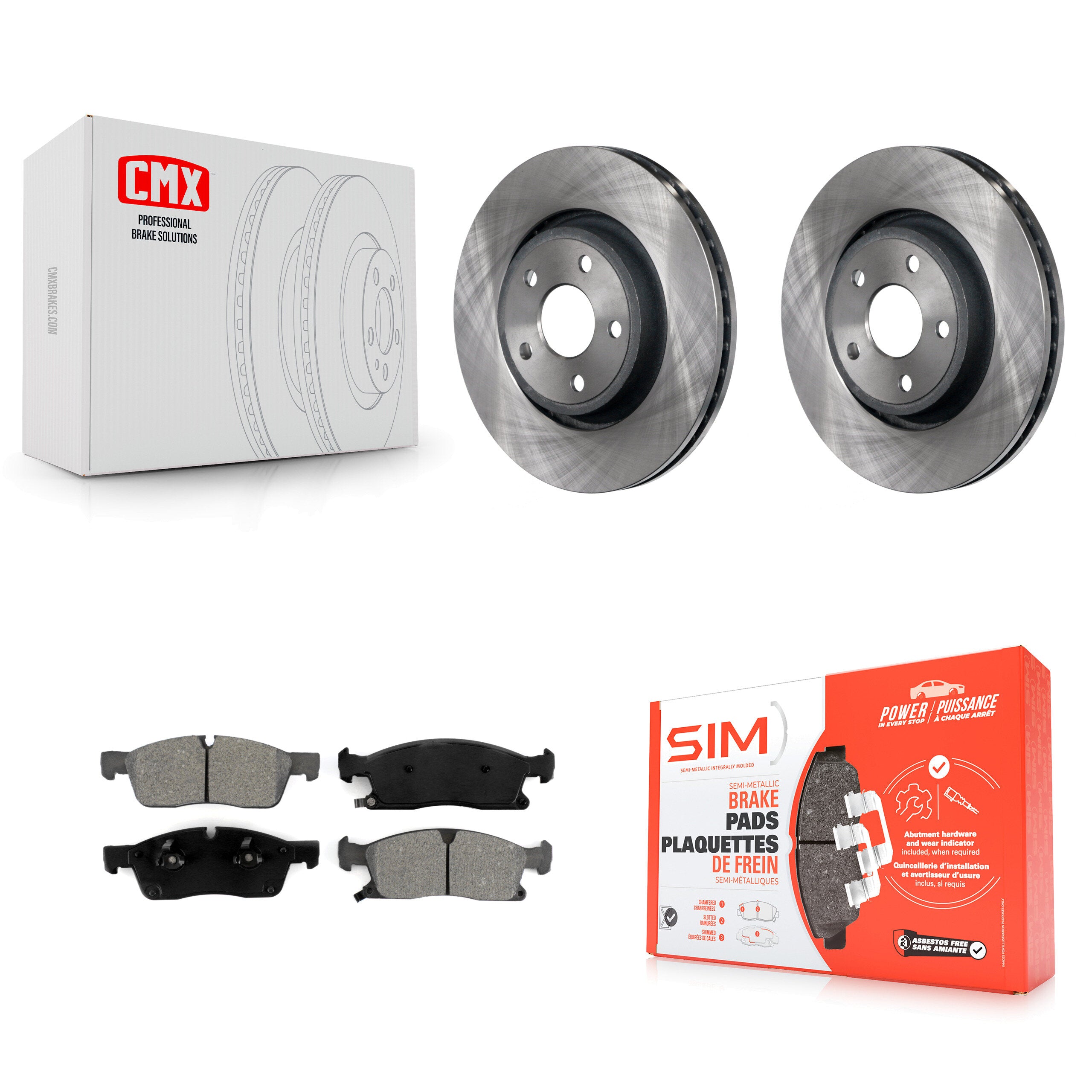 Transit Auto K8S-100240 Disc Brake Kit for 2011-2024 Jeep Grand Cherokee WK, Dodge Durango, Jeep Grand Cherokee - Front product image