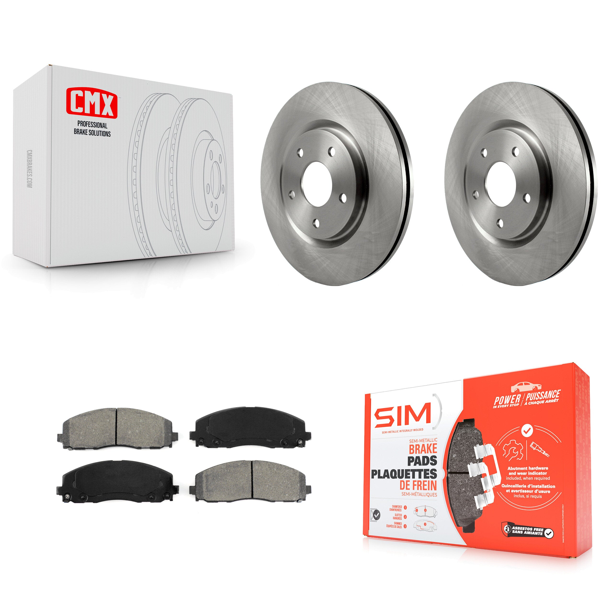 Transit Auto K8S-100242 Disc Brake Kit for 2009-2024 Chrysler Pacifica, Chrysler Grand Caravan, Chrysler Voyager & more - Front product image