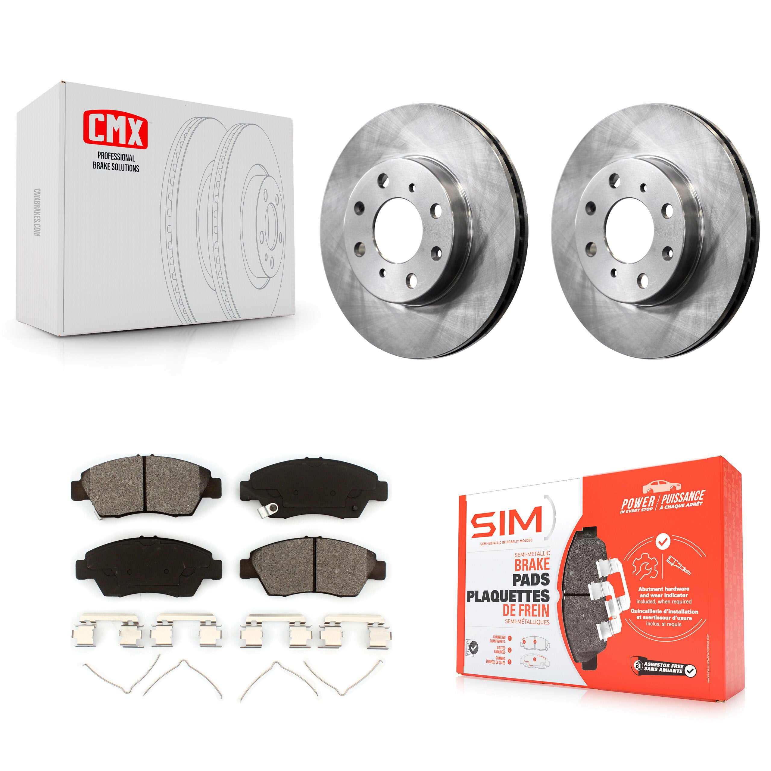 Transit Auto K8S-100270 Disc Brake Kit for 1993-1995 Honda Civic - Front product image