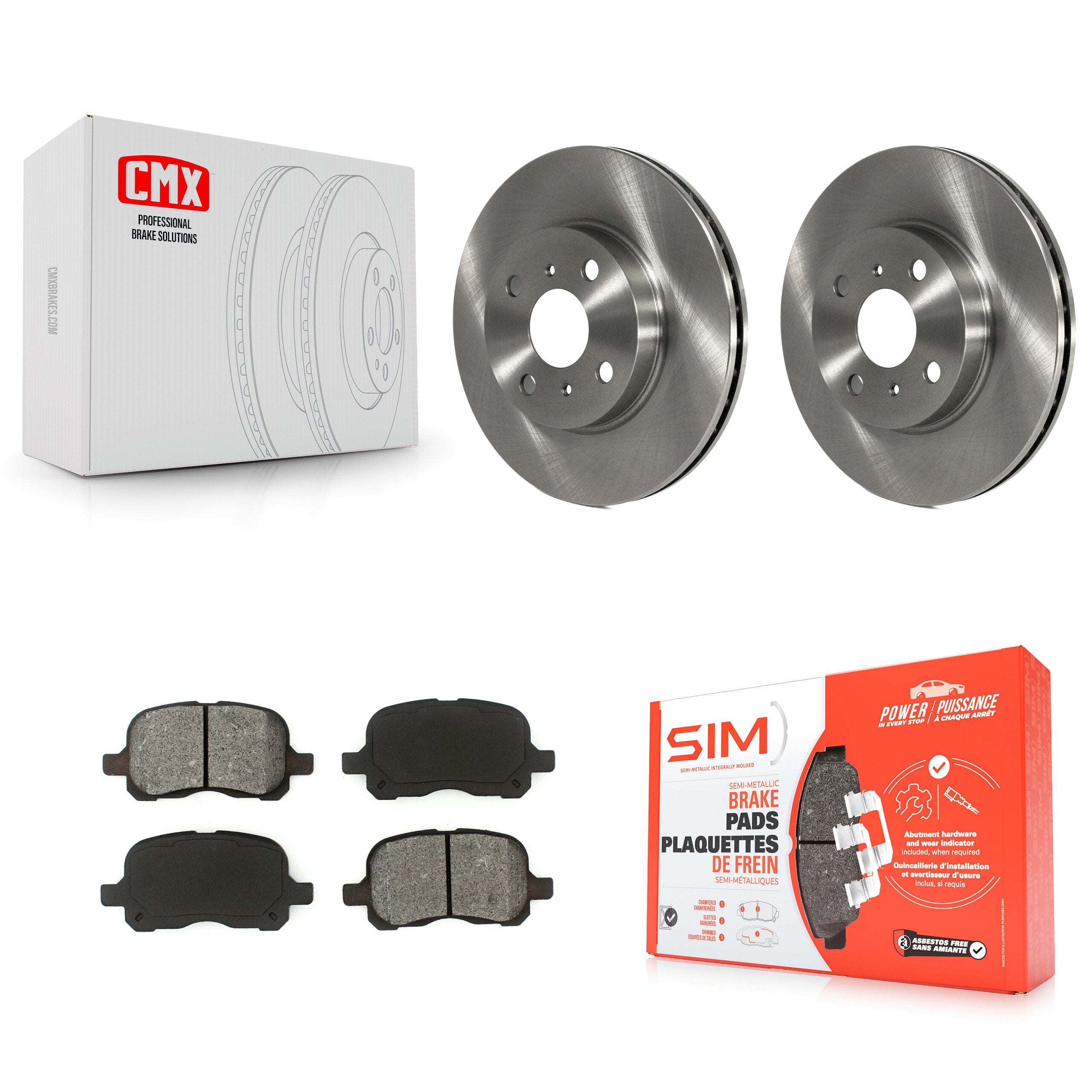 Transit Auto K8S-100284 Disc Brake Kit for 1998-2002 Chevrolet Prizm, Toyota Corolla - Front product image