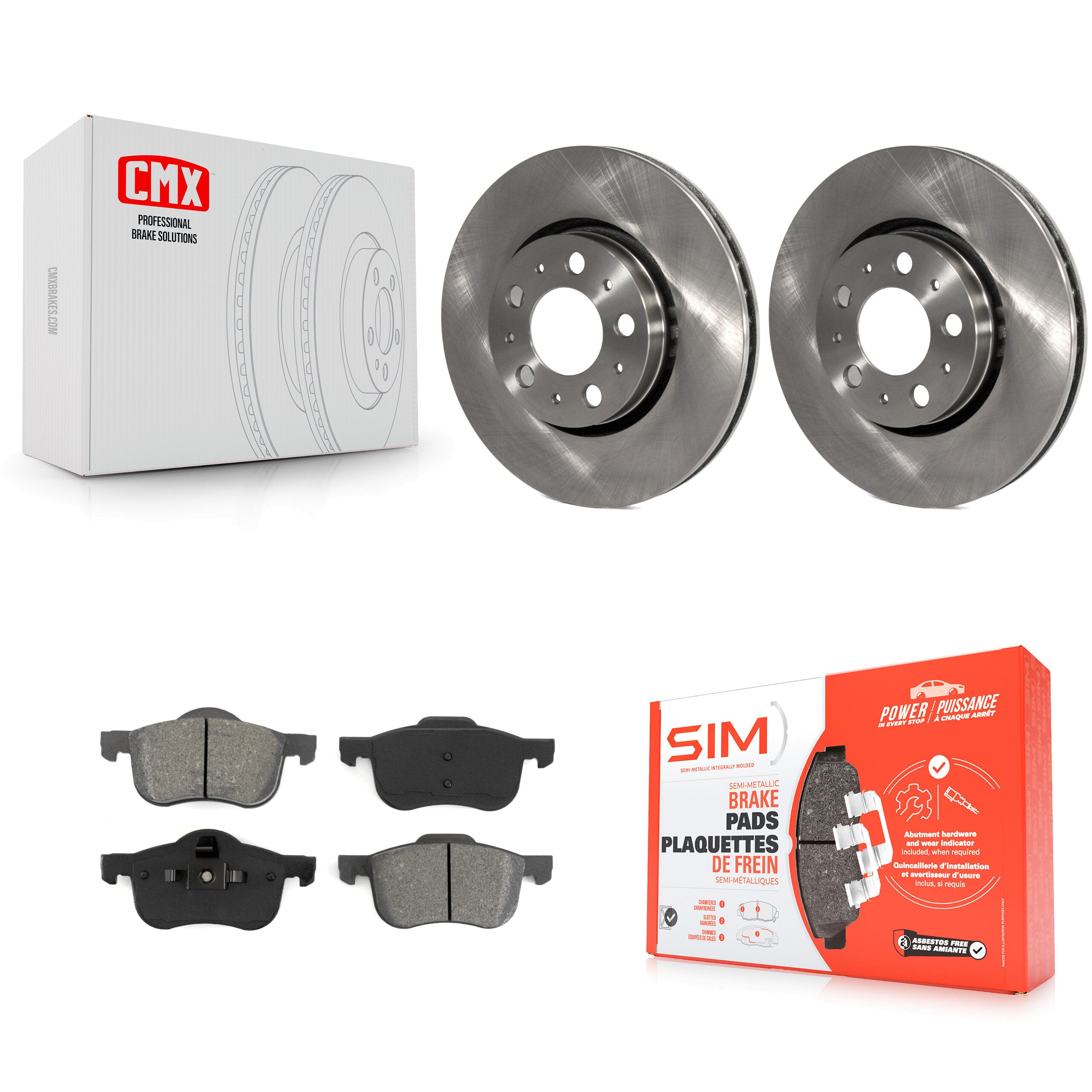 Transit Auto K8S-100376 Disc Brake Kit for 1999-2009 Volvo S60, Volvo S80, Volvo V70 & more - Front product image