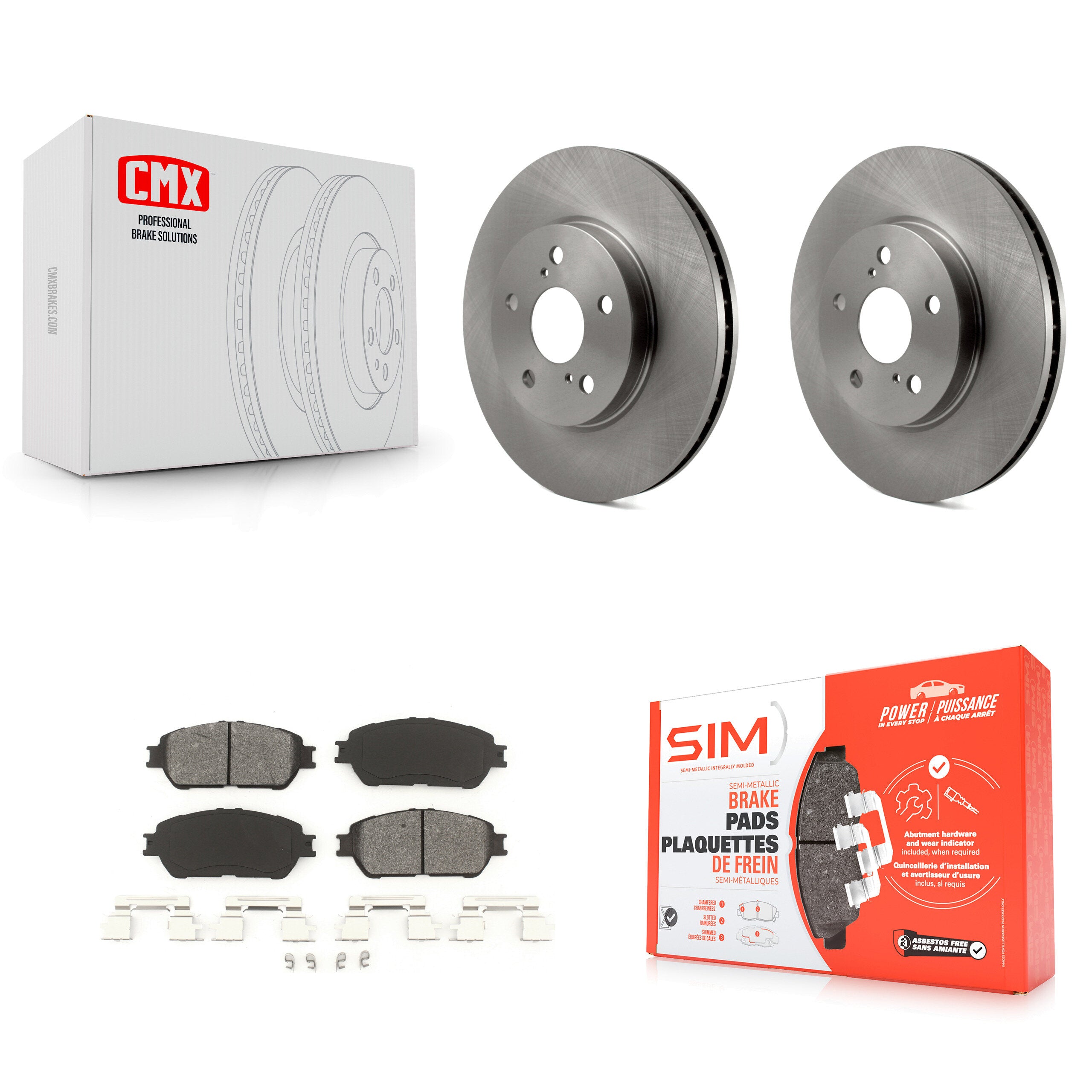 Transit Auto K8S-100387 Disc Brake Kit for 2002-2010 Toyota Avalon, Toyota Camry, Toyota Sienna & more - Front product image