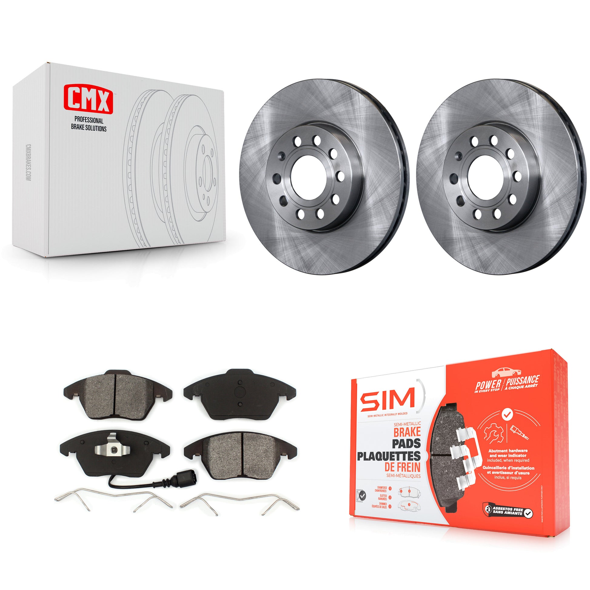 Transit Auto K8S-100483 Disc Brake Kit for 2005-2019 Volkswagen Beetle, Volkswagen Jetta, Volkswagen GTI - Front product image