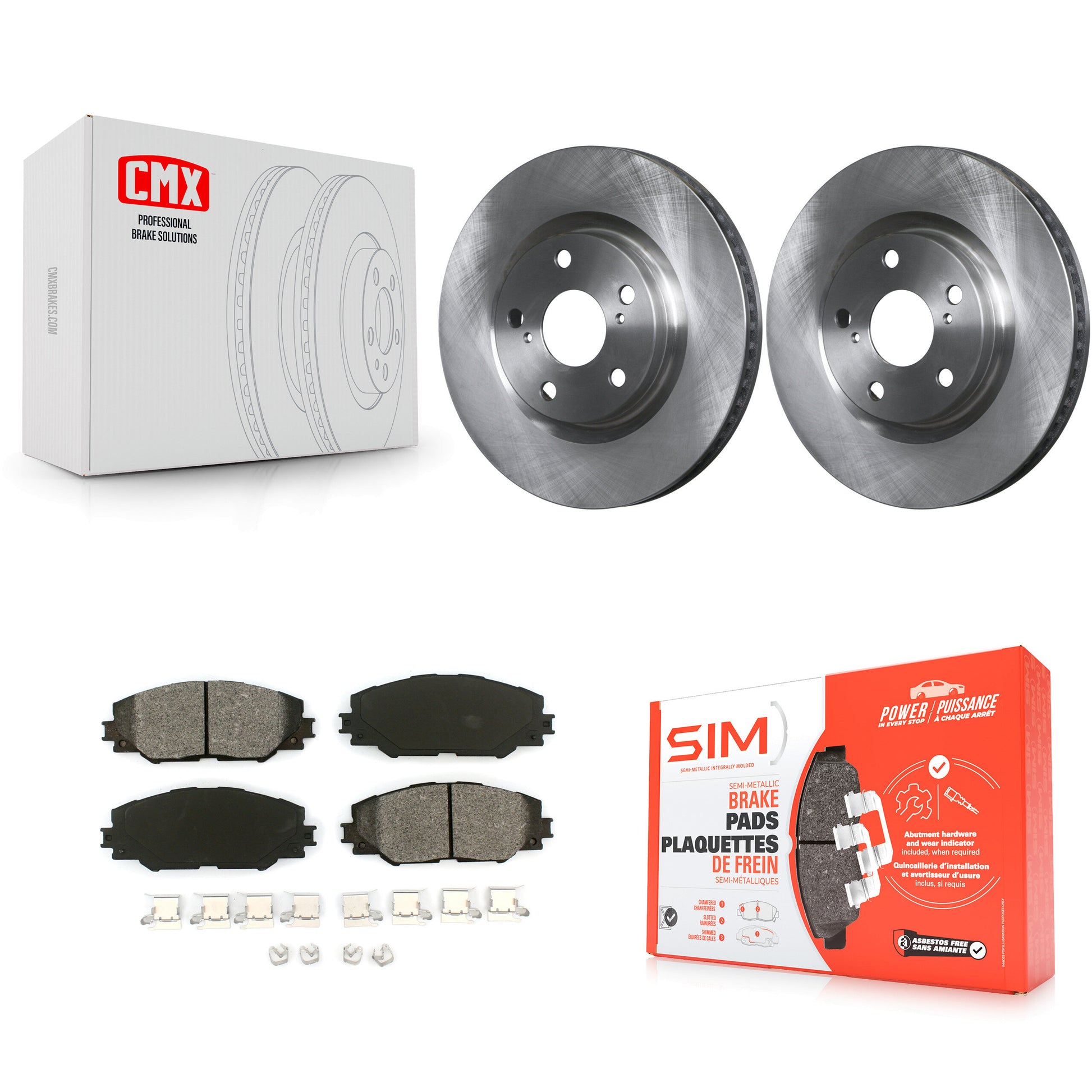 Transit Auto K8S-100498 Disc Brake Kit for 2006-2020 Toyota RAV4, Toyota Corolla iM, Scion iM & more - Front product image