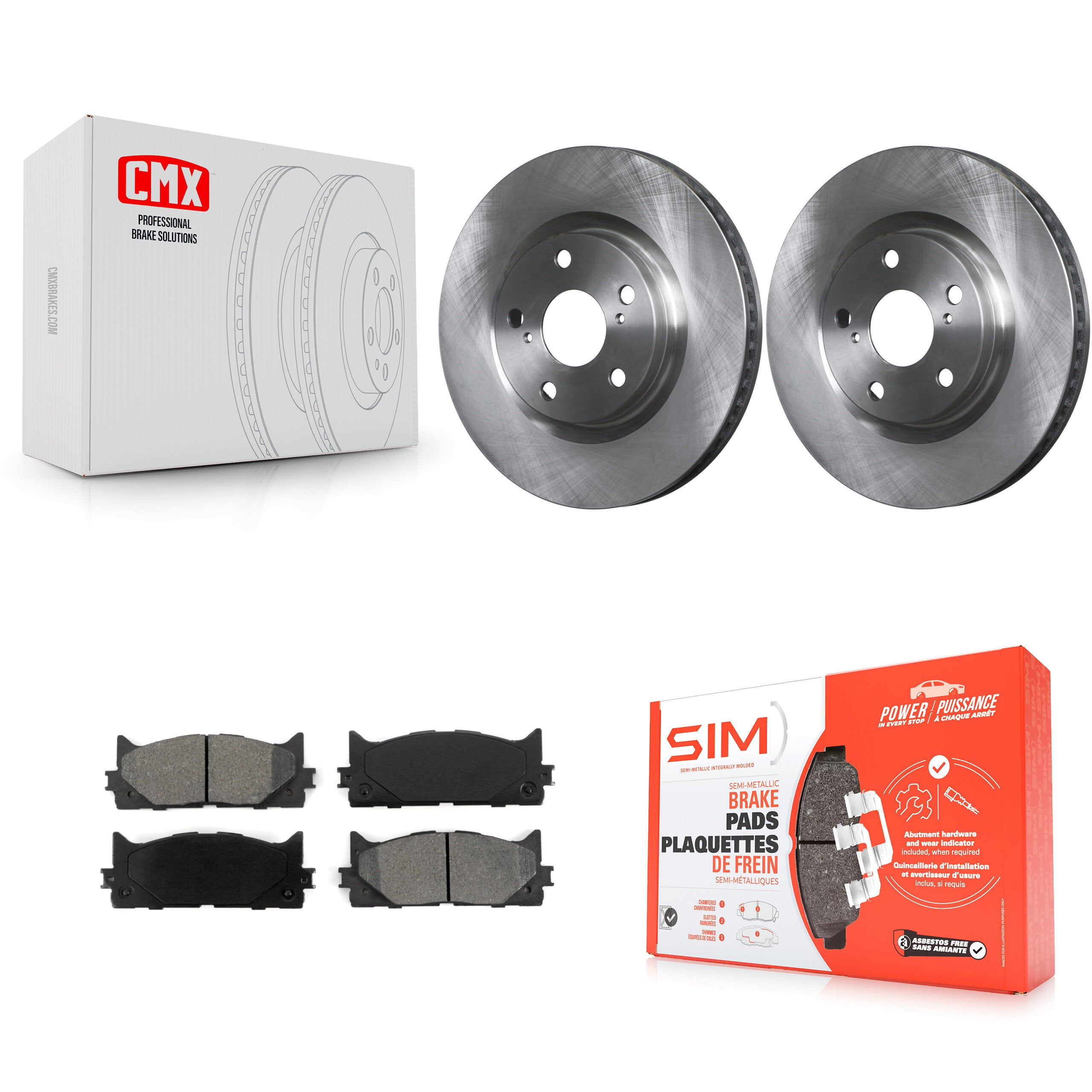 Transit Auto K8S-100499 Disc Brake Kit for 2007-2018 Lexus ES300h, Toyota Avalon, Lexus ES350 & more - Front product image