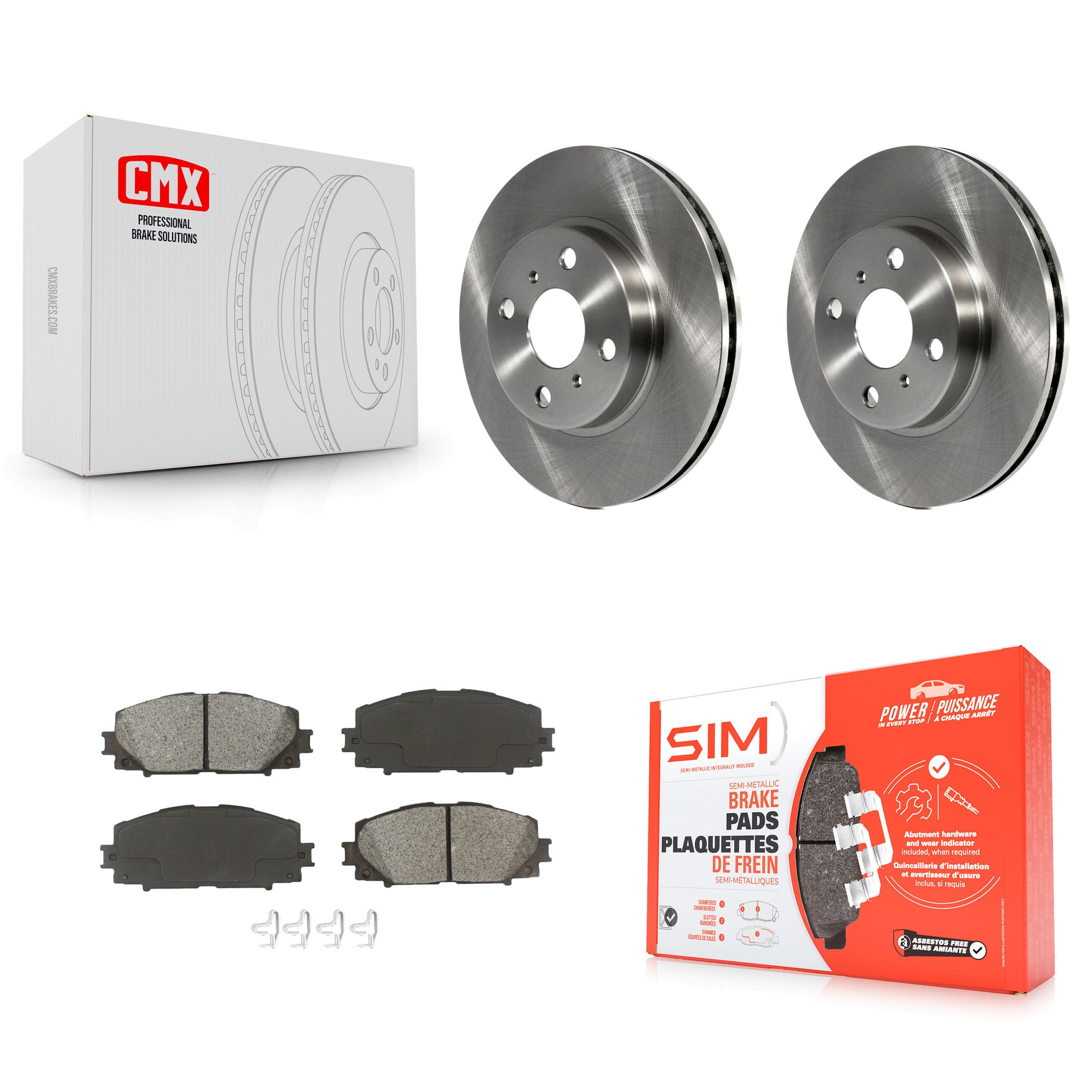 Transit Auto K8S-100501 Disc Brake Kit for 2006-2019 Toyota Yaris, Scion iQ, Toyota Prius C - Front product image