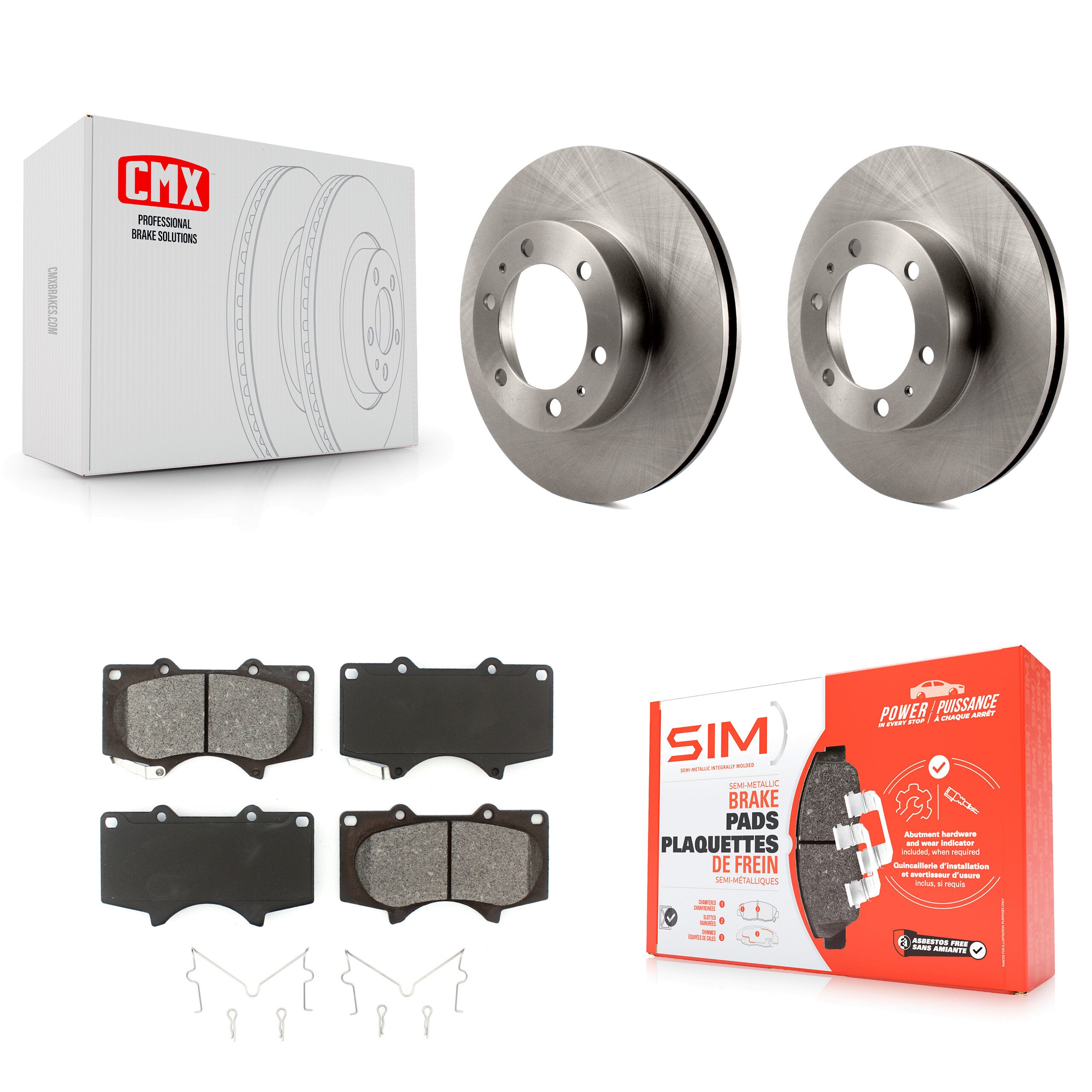 Transit Auto K8S-100568 Disc Brake Kit for 2003-2023 Toyota Tacoma, Toyota FJ Cruiser, Toyota 4Runner - Front product image