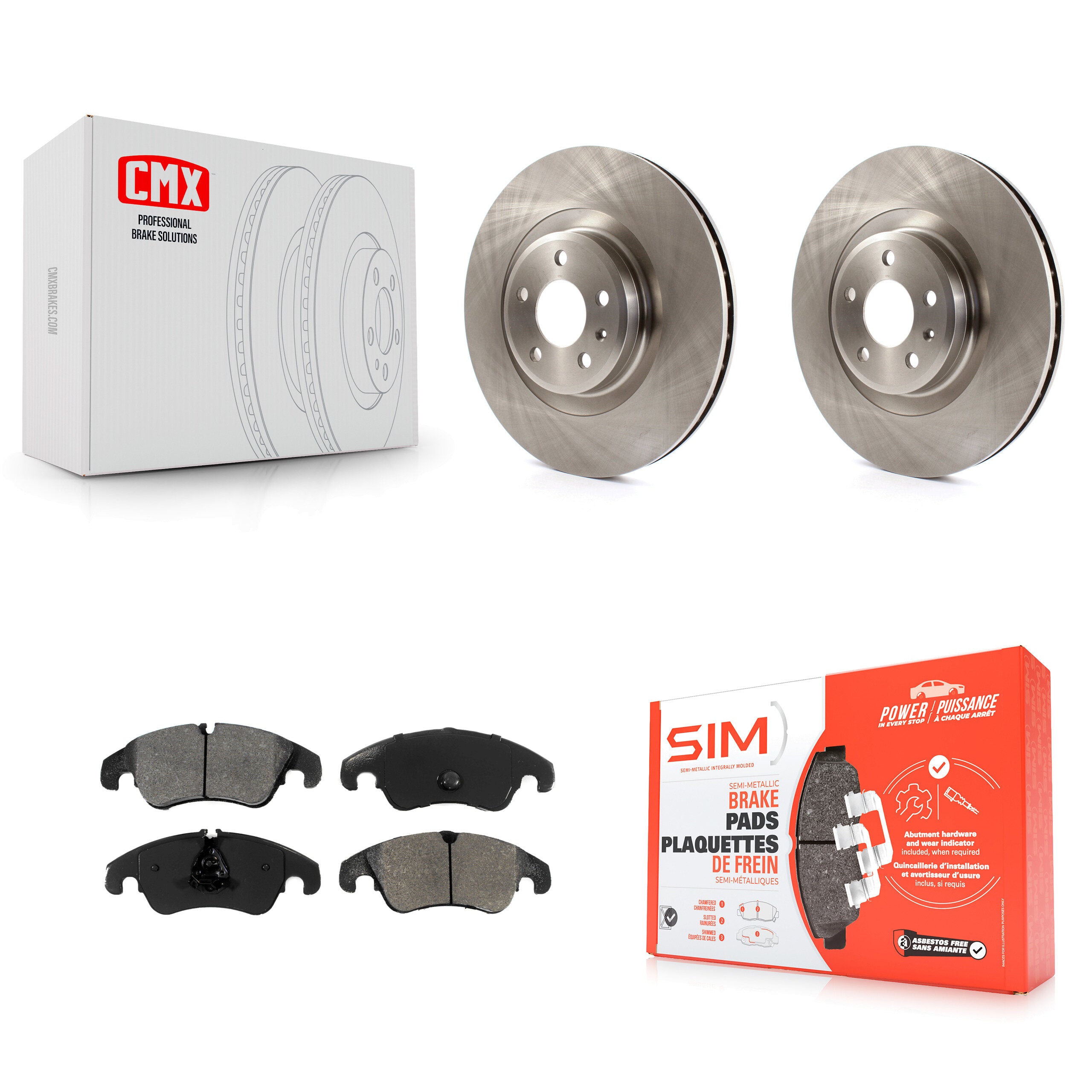 Transit Auto K8S-100571 Disc Brake Kit for 2008-2017 Audi A6, Audi A6 Quattro, Audi A4 Quattro & more - Front product image