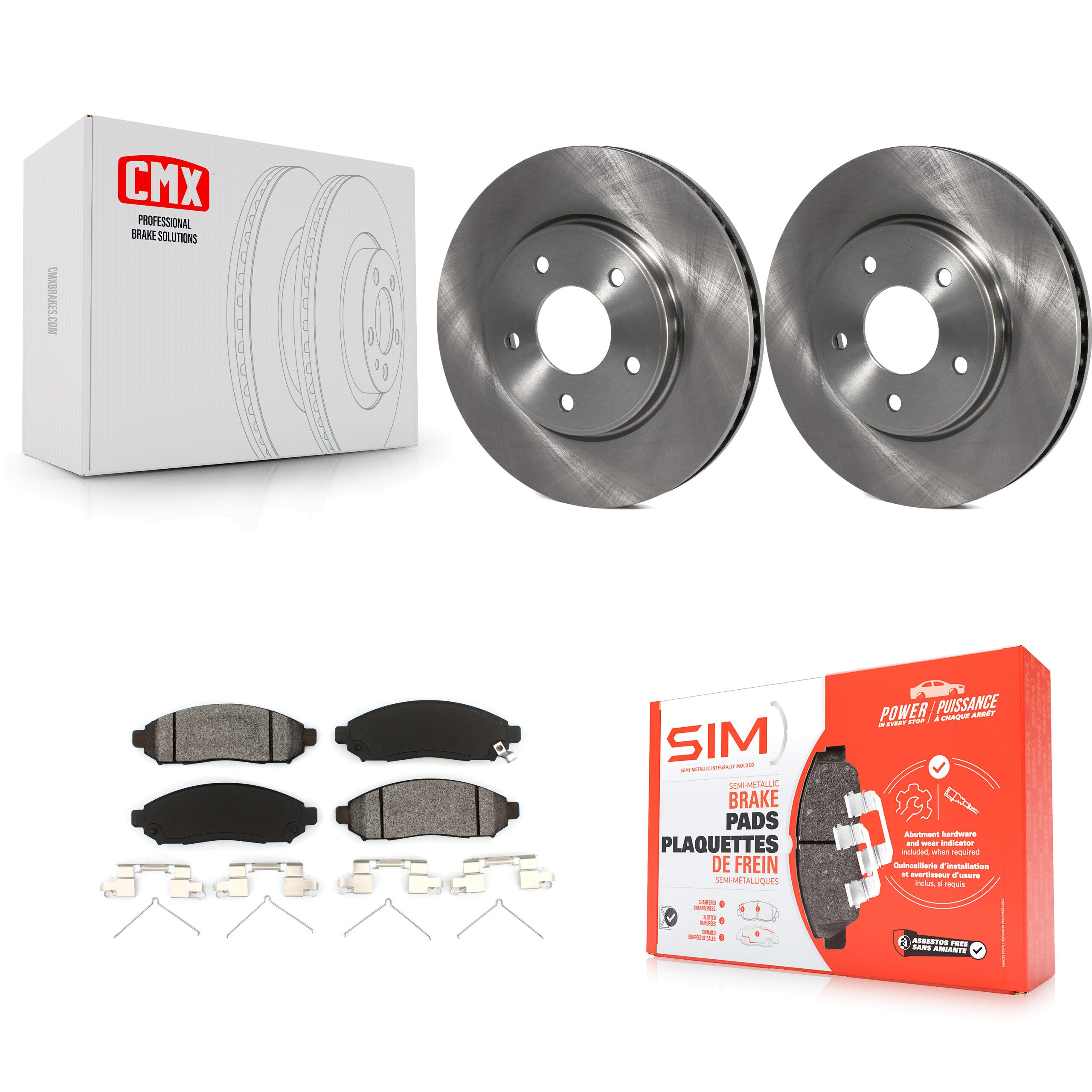 Transit Auto K8S-100603 Disc Brake Kit for 2011-2021 Nissan NV200, Chevrolet City Express, Nissan LEAF - Front product image