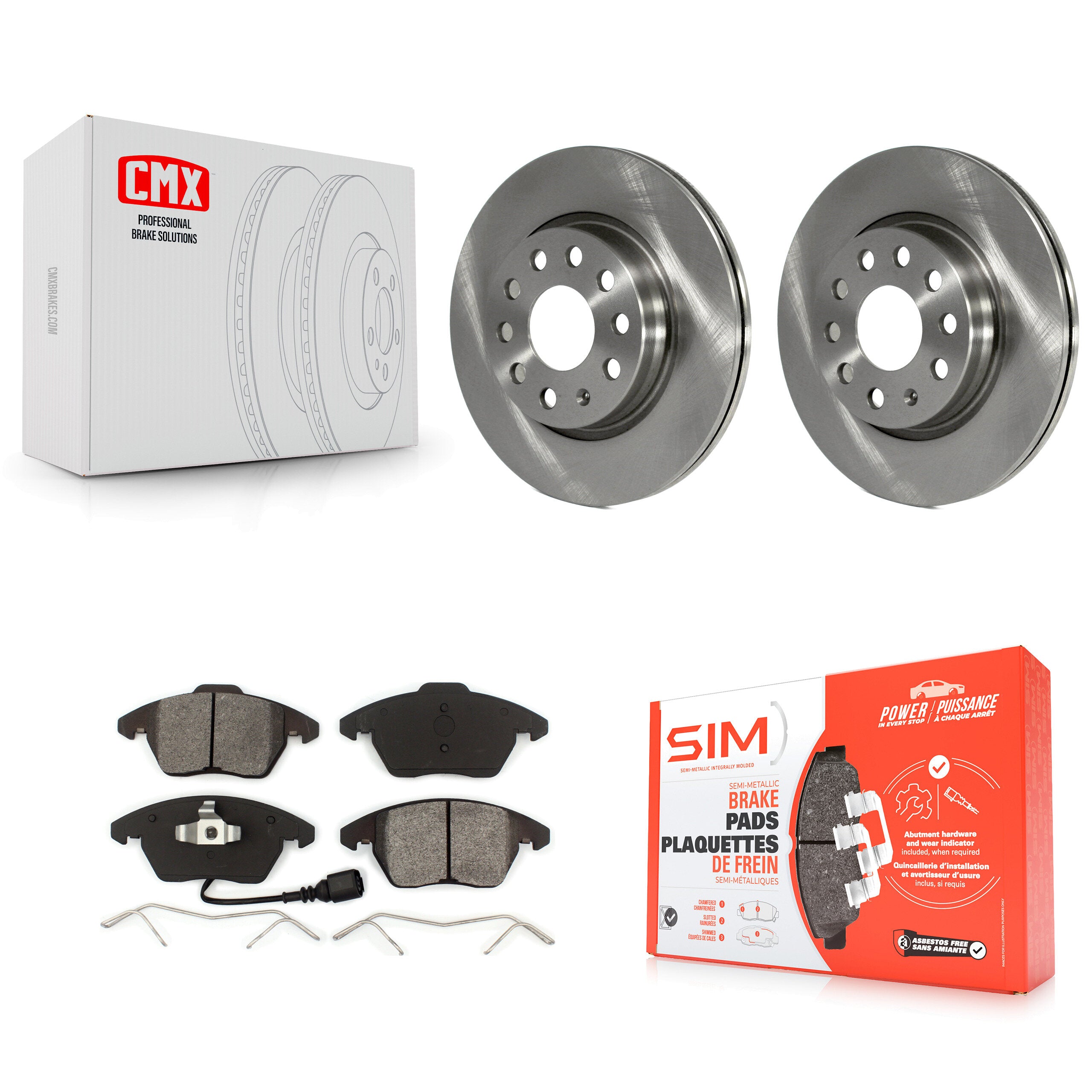 Transit Auto K8S-100611 Disc Brake Kit for 2011-2013 Volkswagen GTI, Audi A3 Quattro - Front product image