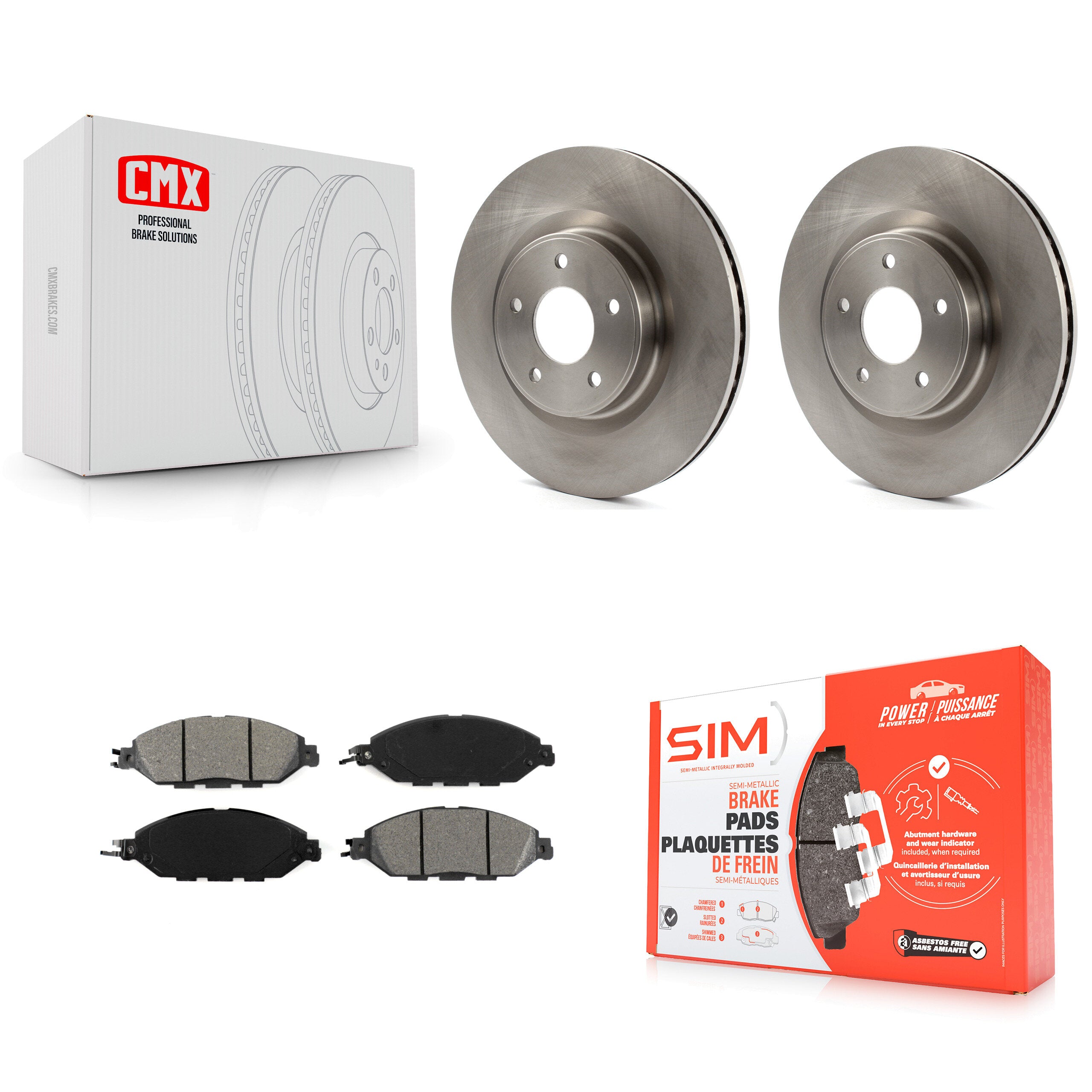 Transit Auto K8S-100644 Disc Brake Kit for 2013-2024 Nissan Murano, INFINITI QX60, INFINITI JX35 & more - Front product image