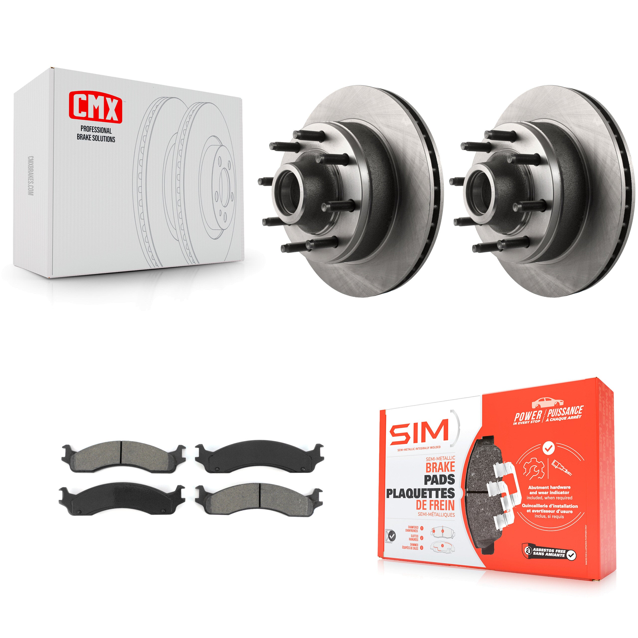 Transit Auto K8S-100700 Disc Brake Kit for 1995-2007 Ford E-150, Ford E-350 Econoline, Ford E-250 & more - Front product image
