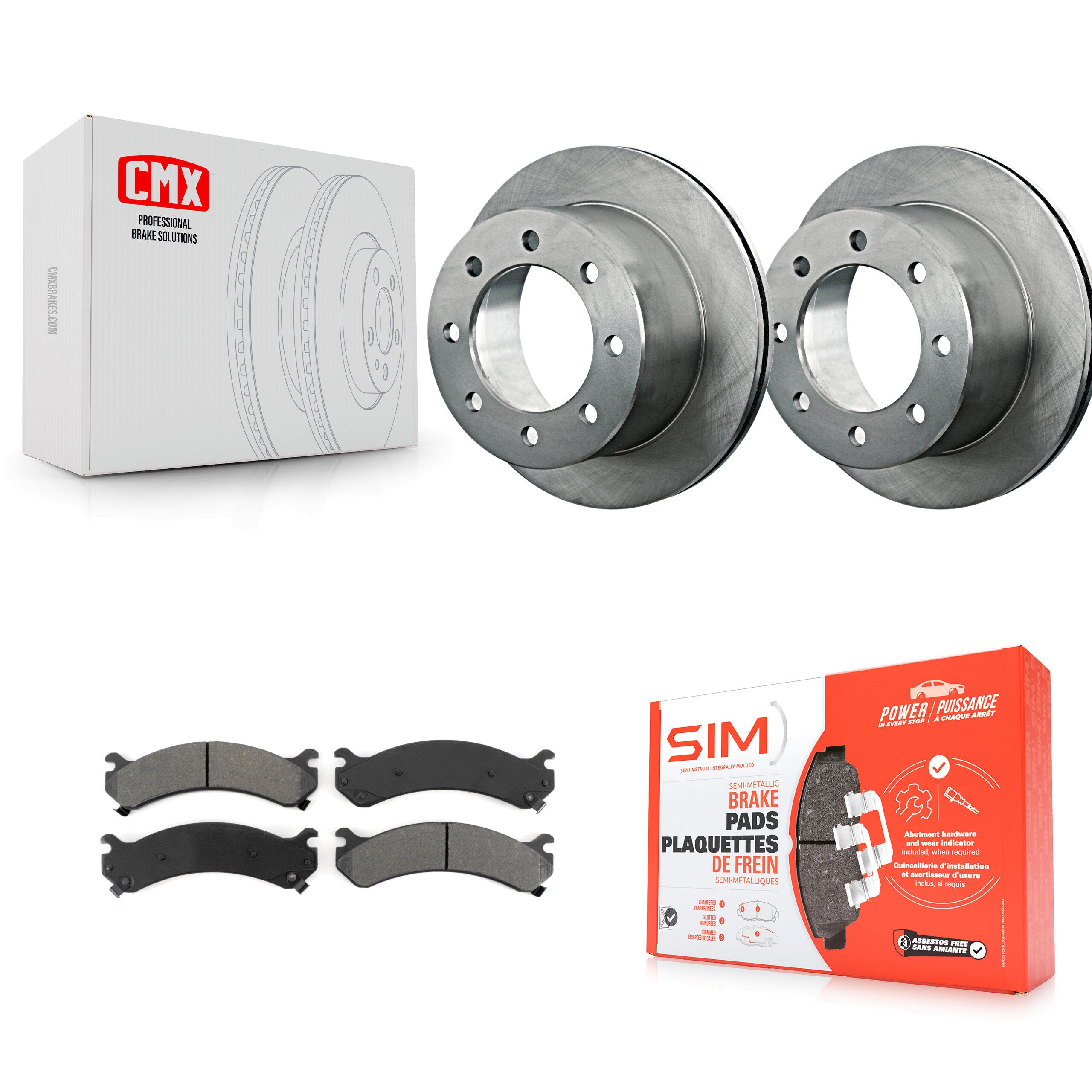 Transit Auto K8S-101529 Disc Brake Kit for 2001-2010 Chevrolet Silverado 3500 Classic, Chevrolet Silverado 3500 HD, GMC Sierra 3500 HD & more - Rear product image