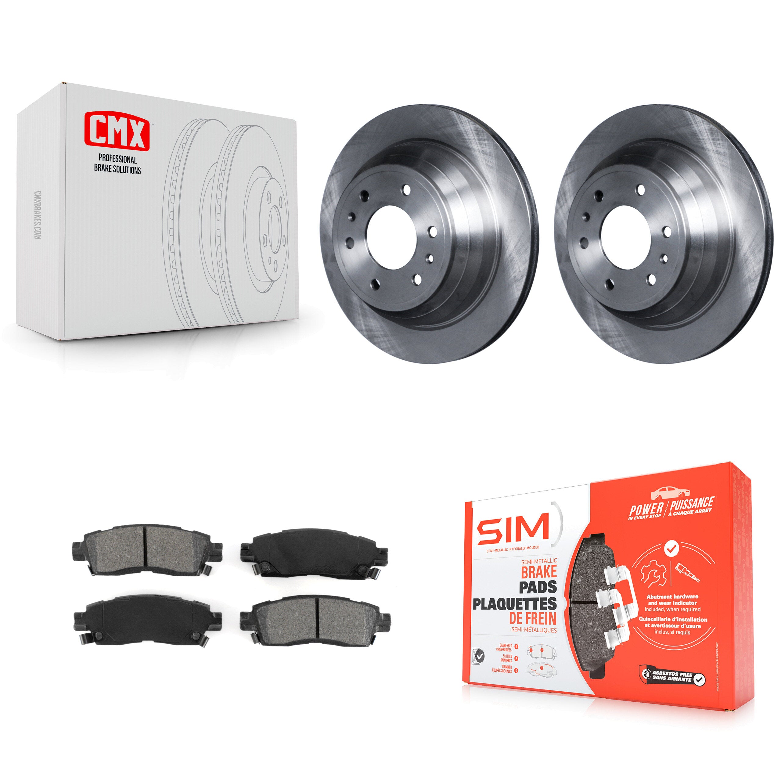 Transit Auto K8S-101534 Disc Brake Kit for 2002-2009 Saab 9-7x, Buick Rainier, GMC Envoy XUV & more - Rear product image
