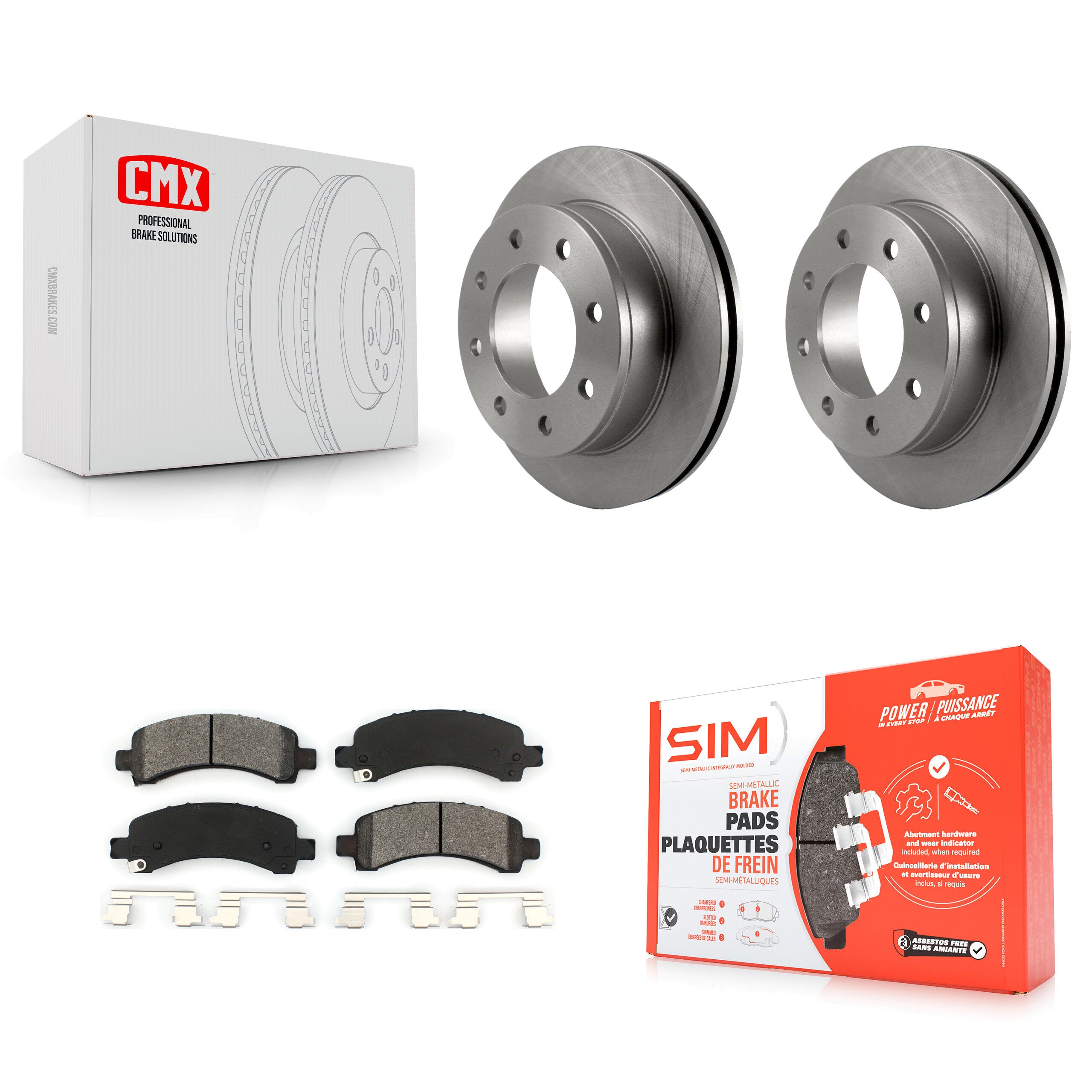 Transit Auto K8S-101547 Disc Brake Kit for 2005-2020 GMC Savana 2500, Chevrolet Express 2500, Chevrolet Express 3500 & more - Rear product image