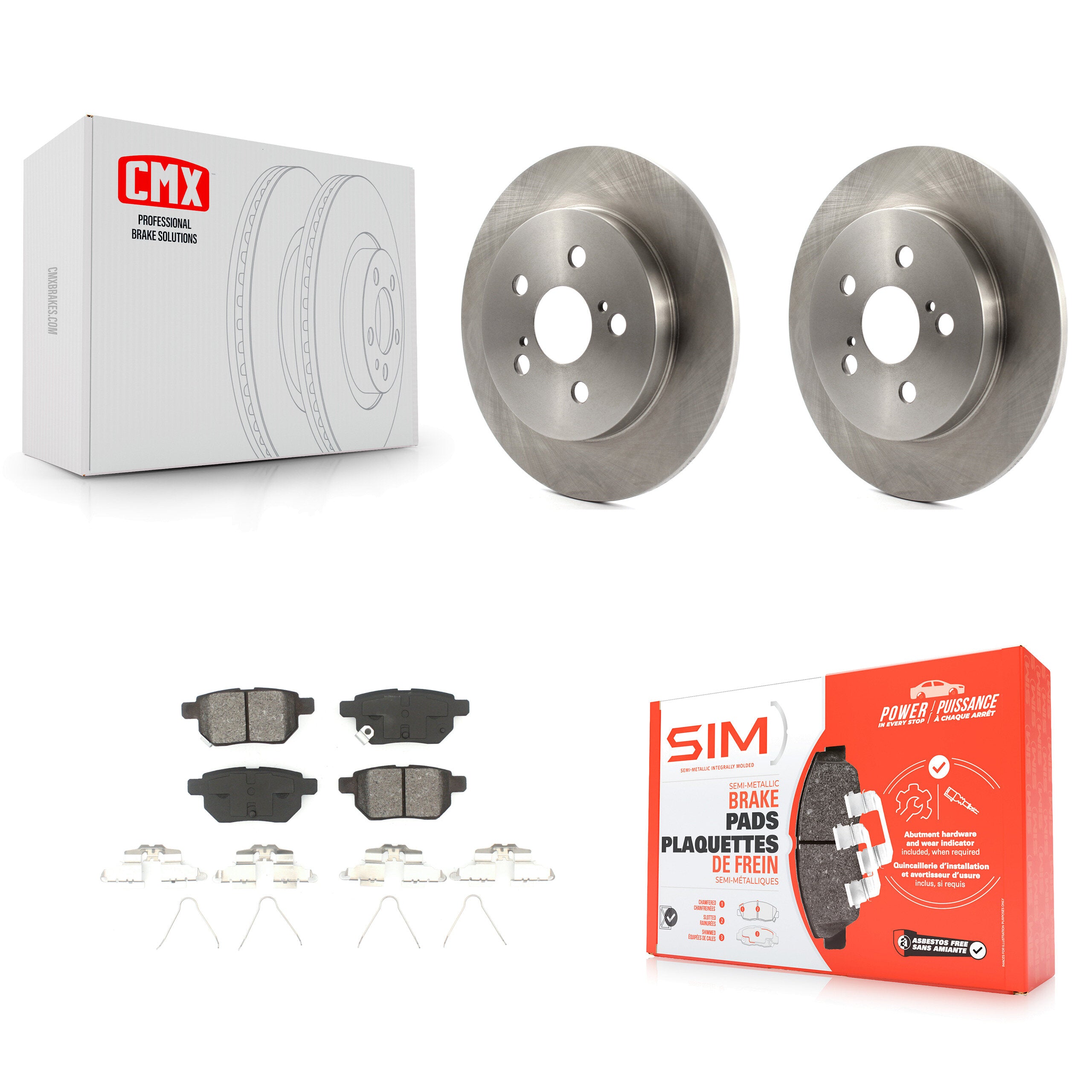Transit Auto K8S-101559 Disc Brake Kit for 2009-2022 Toyota Corolla, Toyota Prius AWD-e, Toyota Prius Prime & more - Rear product image