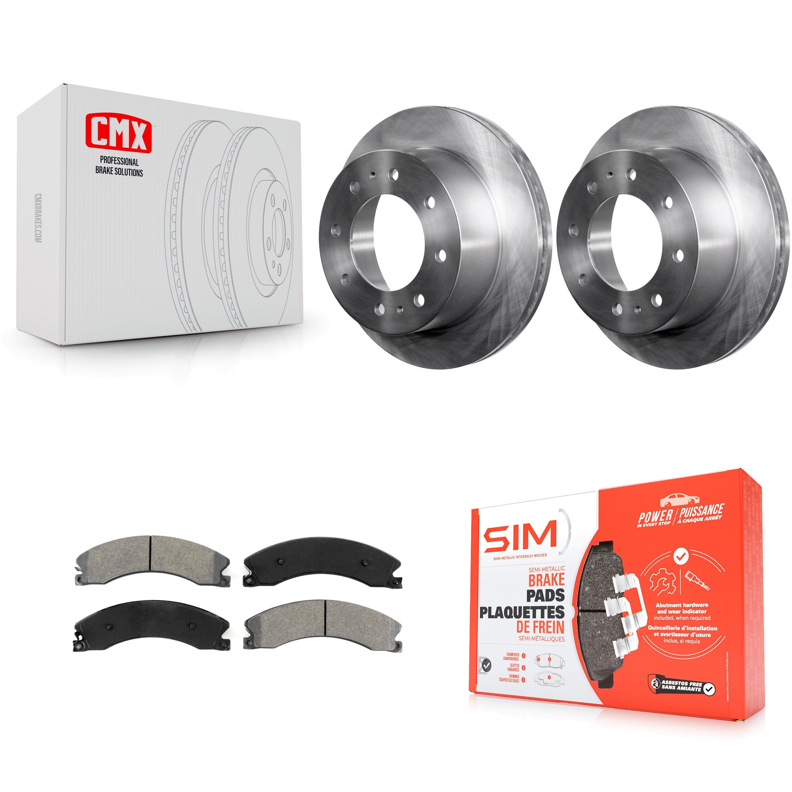 Transit Auto K8S-101575 Disc Brake Kit for 2011-2019 Chevrolet Suburban 3500 HD, Chevrolet Silverado 2500 HD, Chevrolet Silverado 3500 HD & more - Rear product image