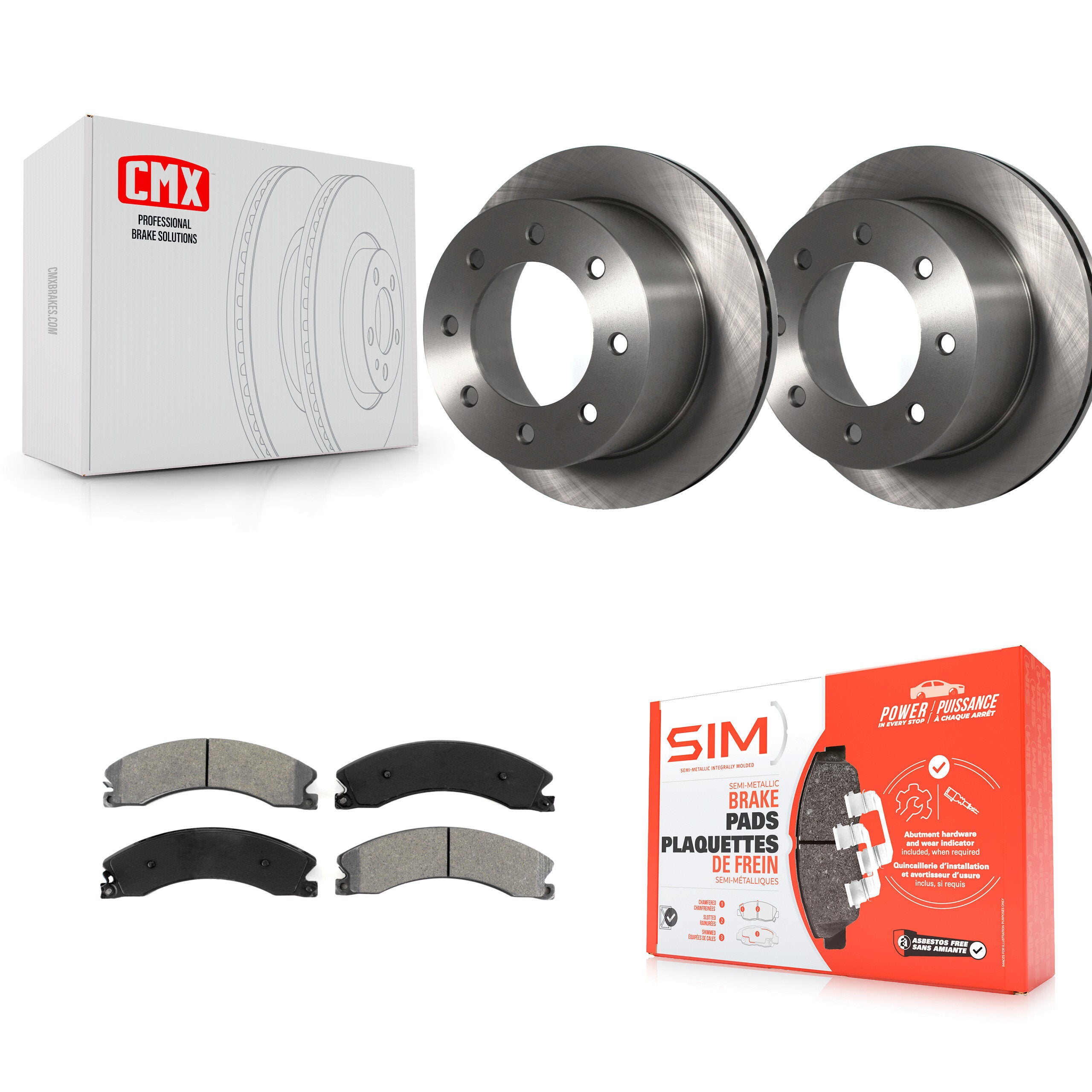 Transit Auto K8S-101577 Disc Brake Kit for 2011-2019 Chevrolet Silverado 3500 HD, GMC Sierra 3500 HD - Rear product image