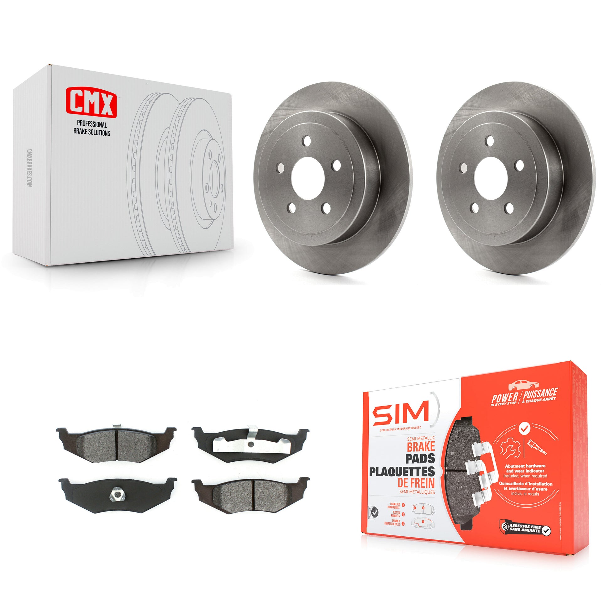 Transit Auto K8S-101650 Disc Brake Kit for 1995-2010 Chrysler PT Cruiser, Chrysler Sebring, Dodge Stratus & more - Rear product image