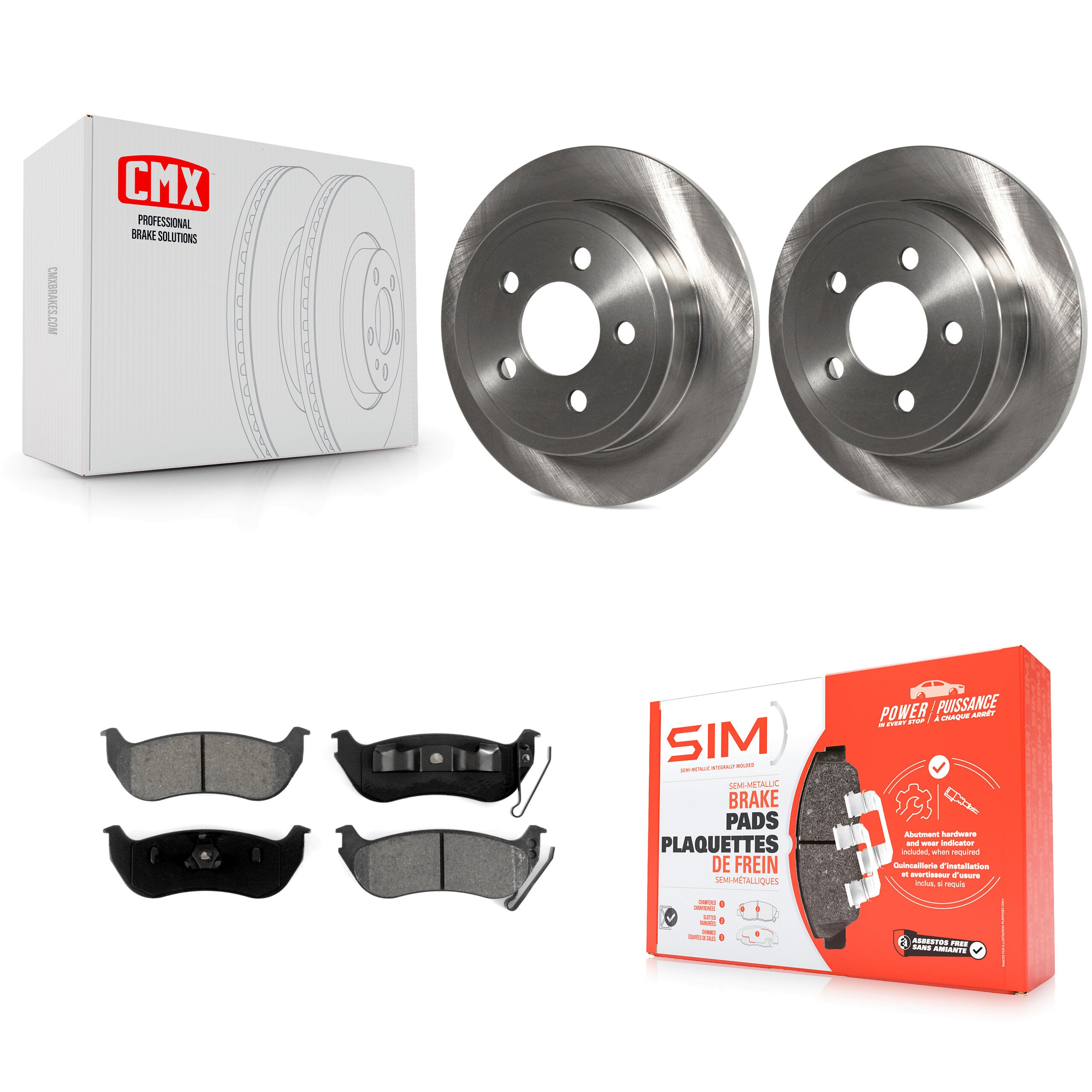 Transit Auto K8S-101660 Disc Brake Kit for 2003-2007 Jeep TJ, Jeep Liberty, Jeep Wrangler - Rear product image