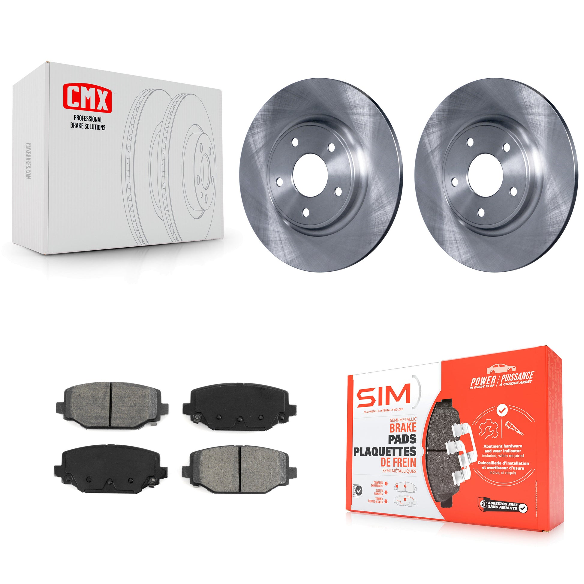 Transit Auto K8S-101688 Disc Brake Kit for 2012-2020 Dodge Grand Caravan, Dodge Journey, Chrysler Town & Country & more - Rear product image