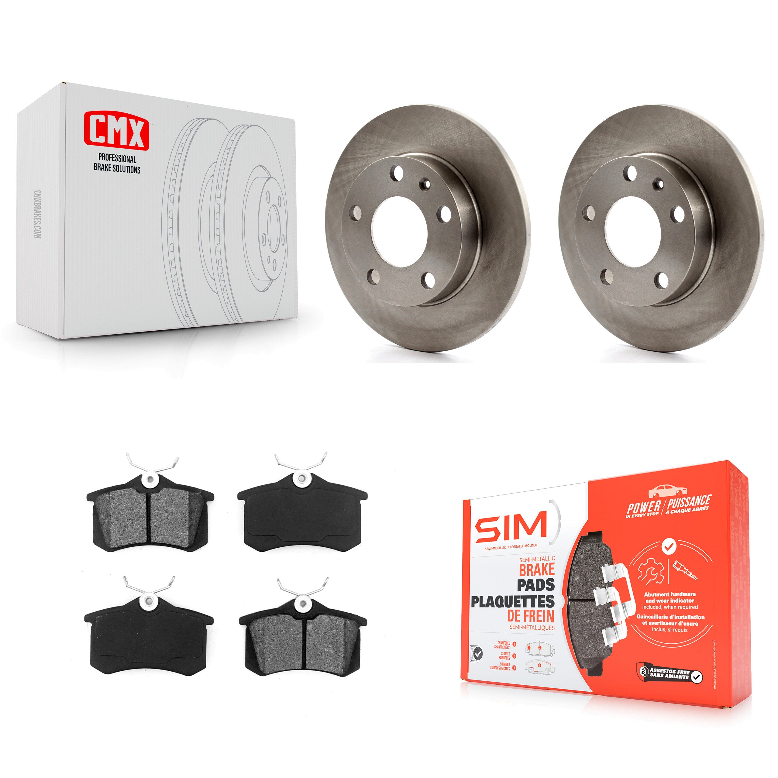Transit Auto K8S-101710 Disc Brake Kit for 2002-2004 Audi A4, Audi A4 Quattro - Rear product image