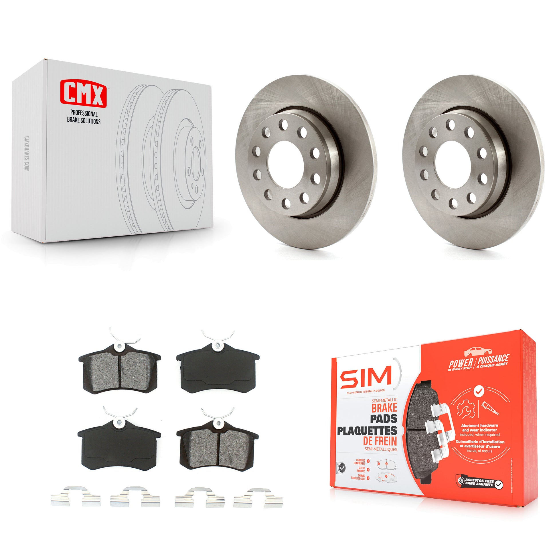 Transit Auto K8S-101772 Disc Brake Kit for 2002-2006 Audi A4, Audi A4 Quattro - Rear product image