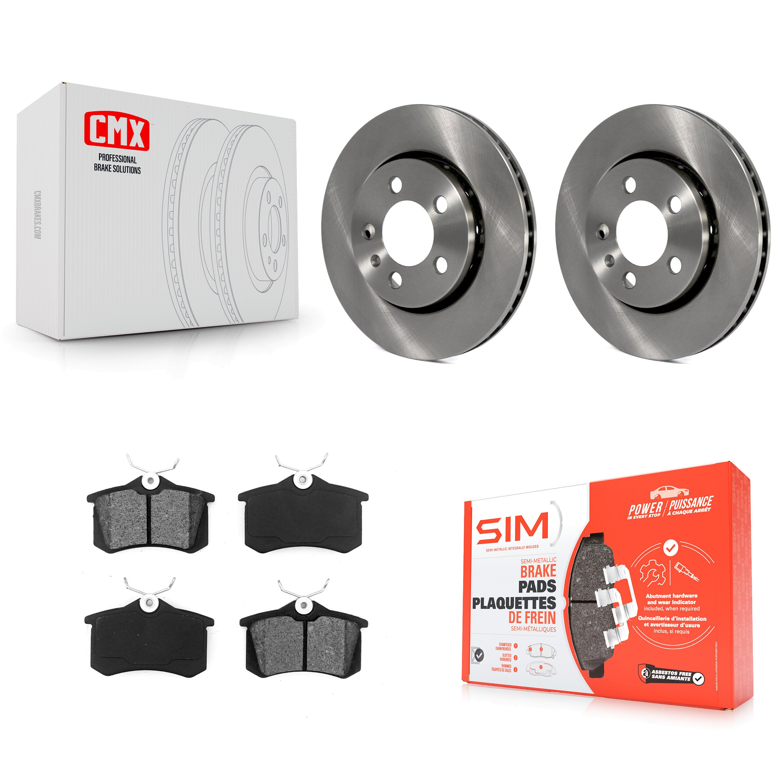 Transit Auto K8S-101781 Disc Brake Kit for 2000-2006 Volkswagen Jetta, Volkswagen R32, Volkswagen Golf & more - Rear product image