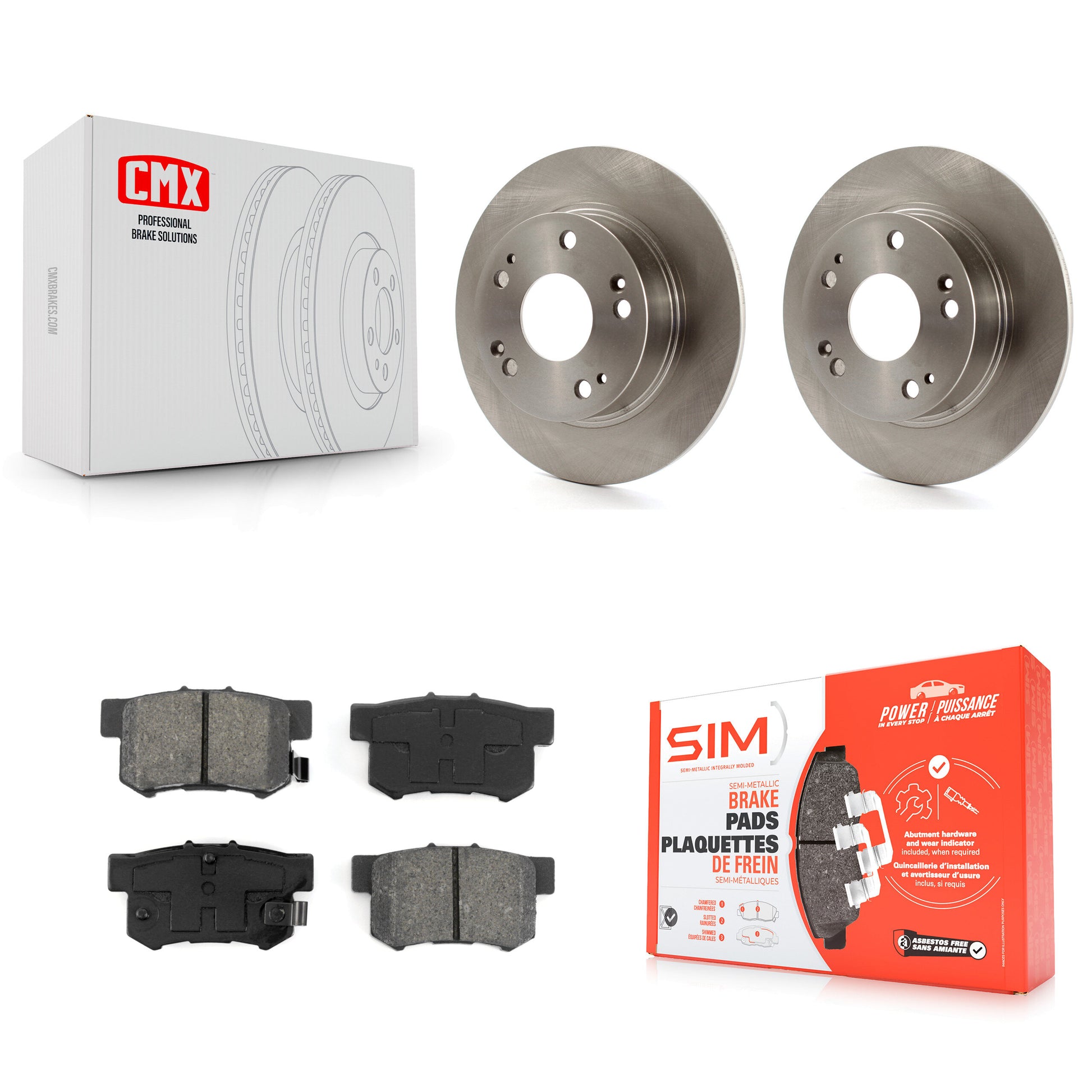 Transit Auto K8S-101782 Disc Brake Kit for 2003-2008 Honda Accord, Acura TSX - Rear product image