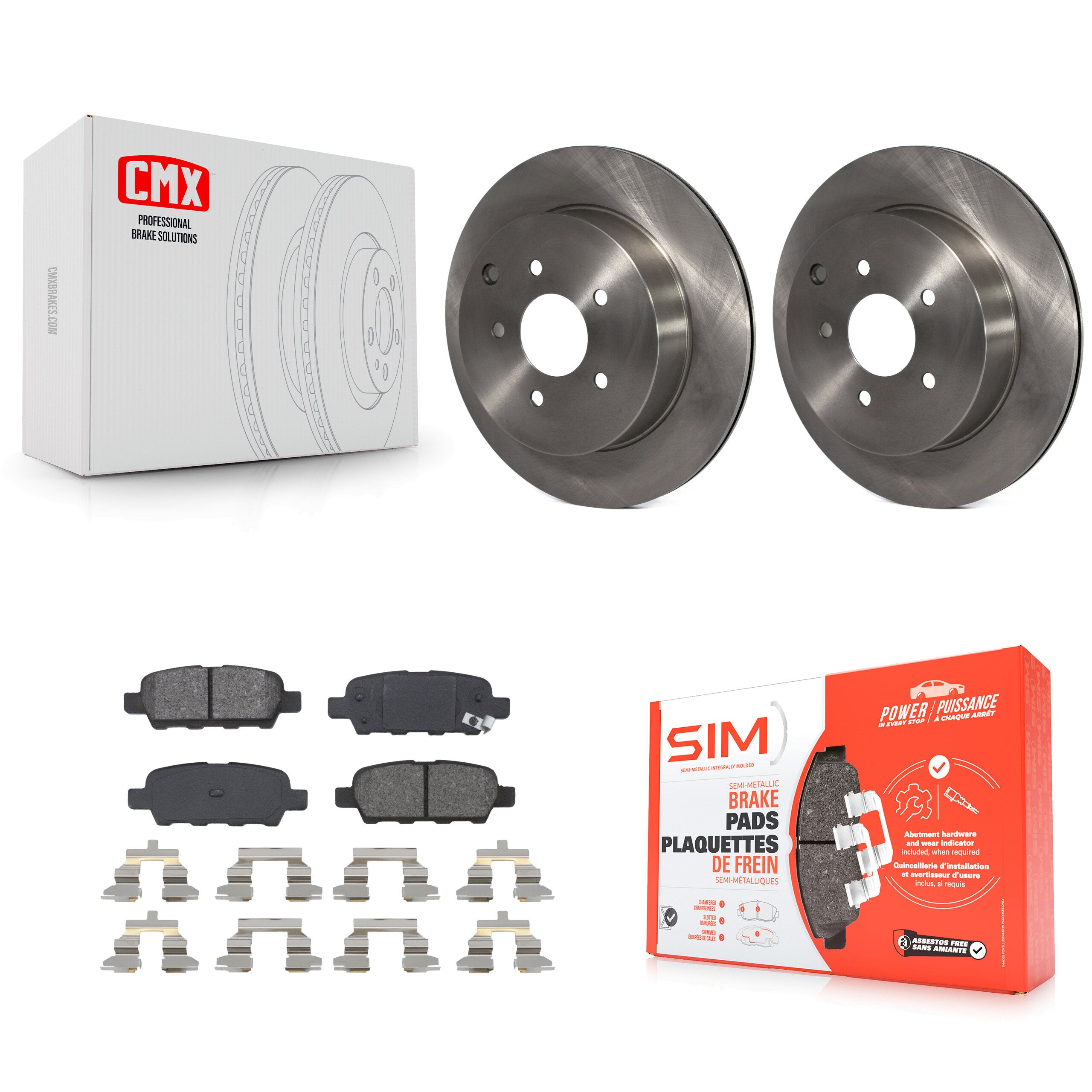 Transit Auto K8S-101786 Disc Brake Kit for 2003-2024 INFINITI Q60, INFINITI Q70L, INFINITI Q50 & more - Rear product image