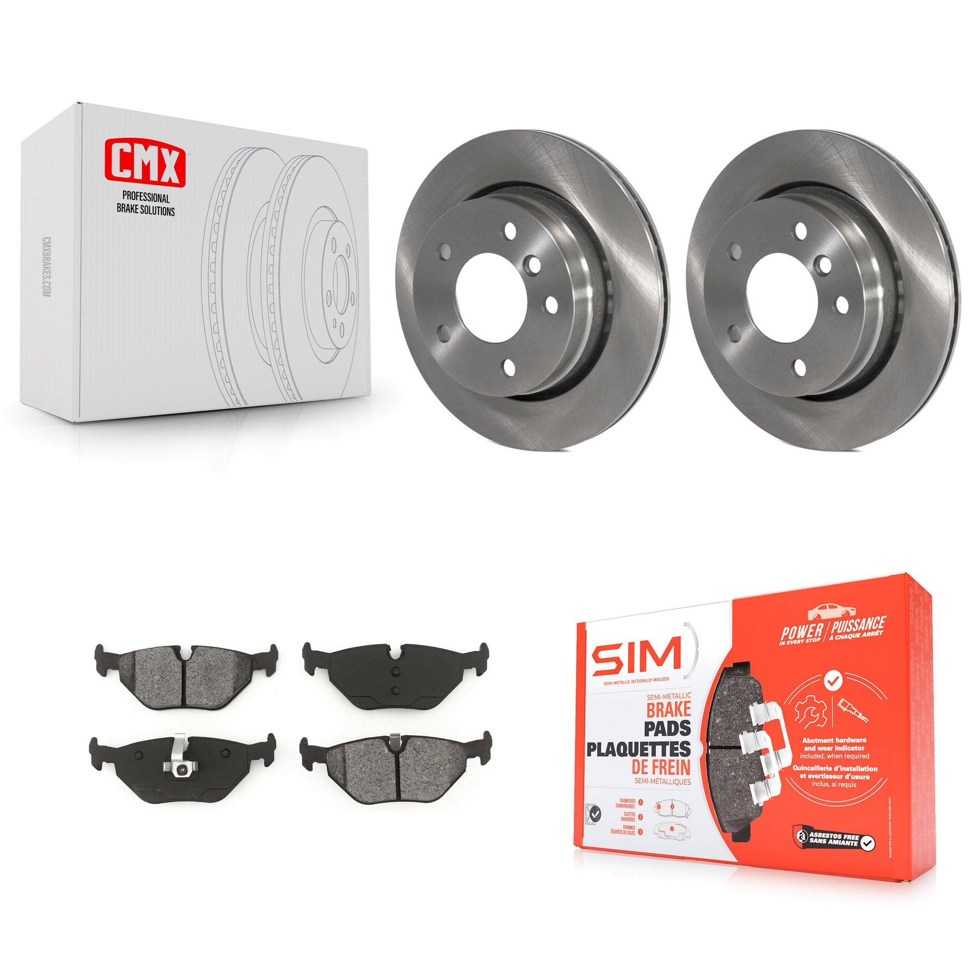 Transit Auto K8S-101795 Disc Brake Kit for 1998-2005 BMW 320i, BMW 323Ci, BMW 323i & more - Rear product image