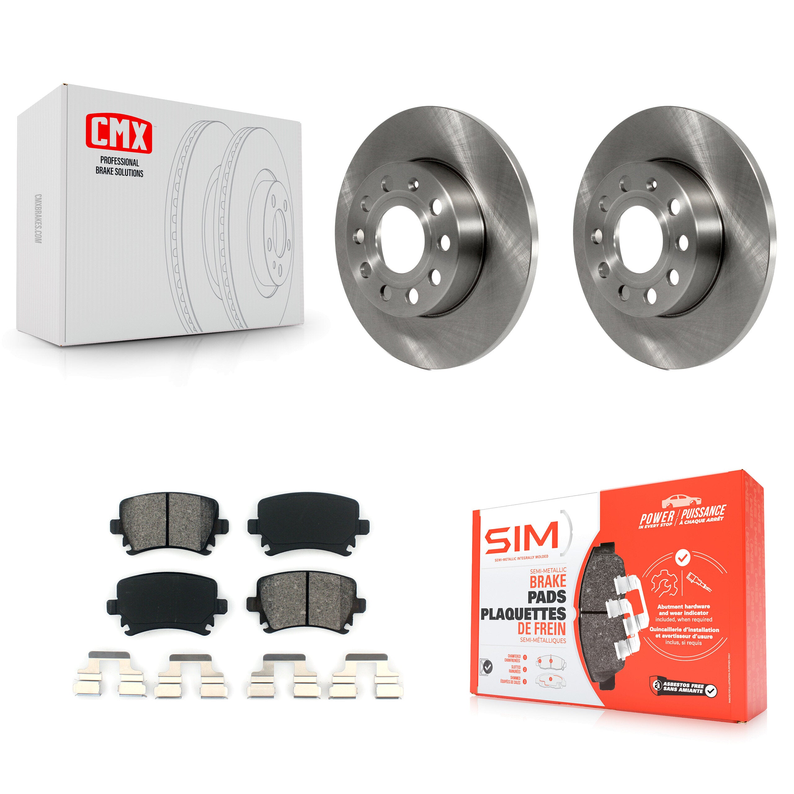 Transit Auto K8S-101846 Disc Brake Kit for 2005-2010 Audi A3, Audi A3 Quattro, Volkswagen Jetta & more - Rear product image