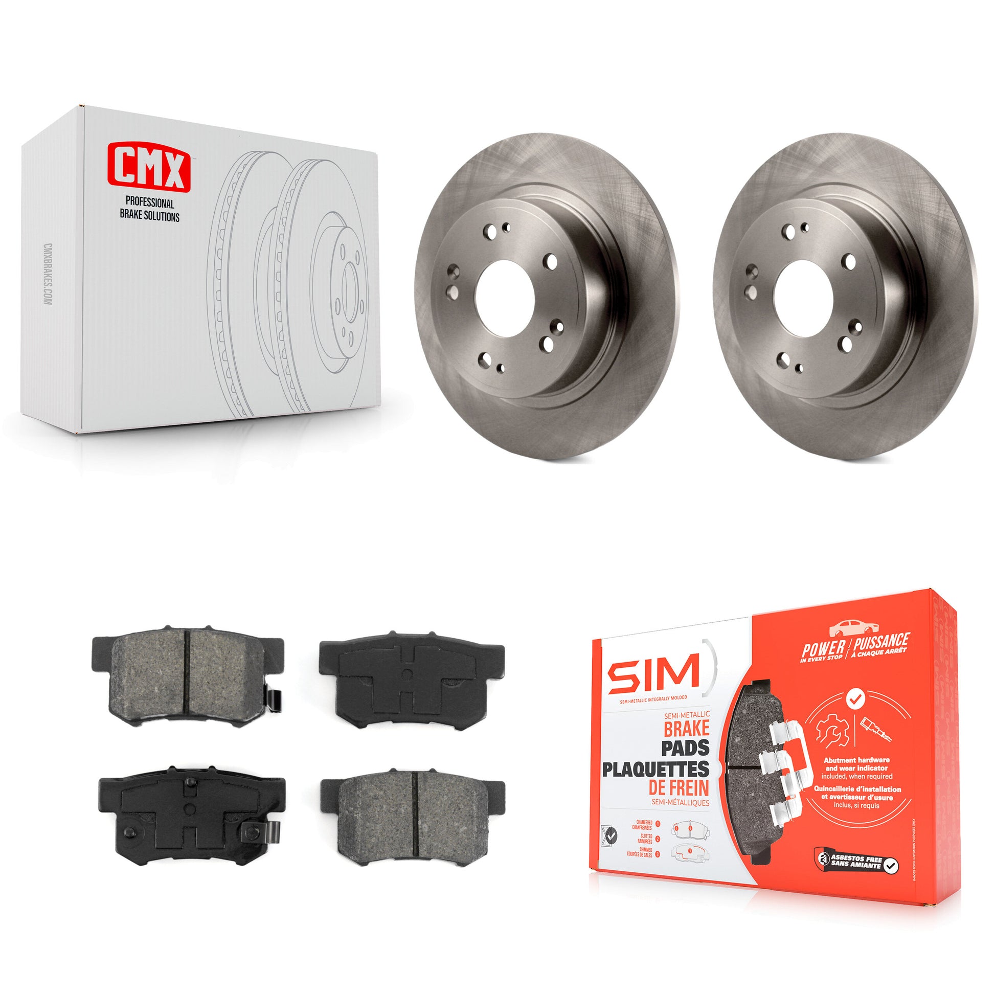Transit Auto K8S-101880 Disc Brake Kit for 2005-2022 Acura ILX, Honda Accord - Rear product image