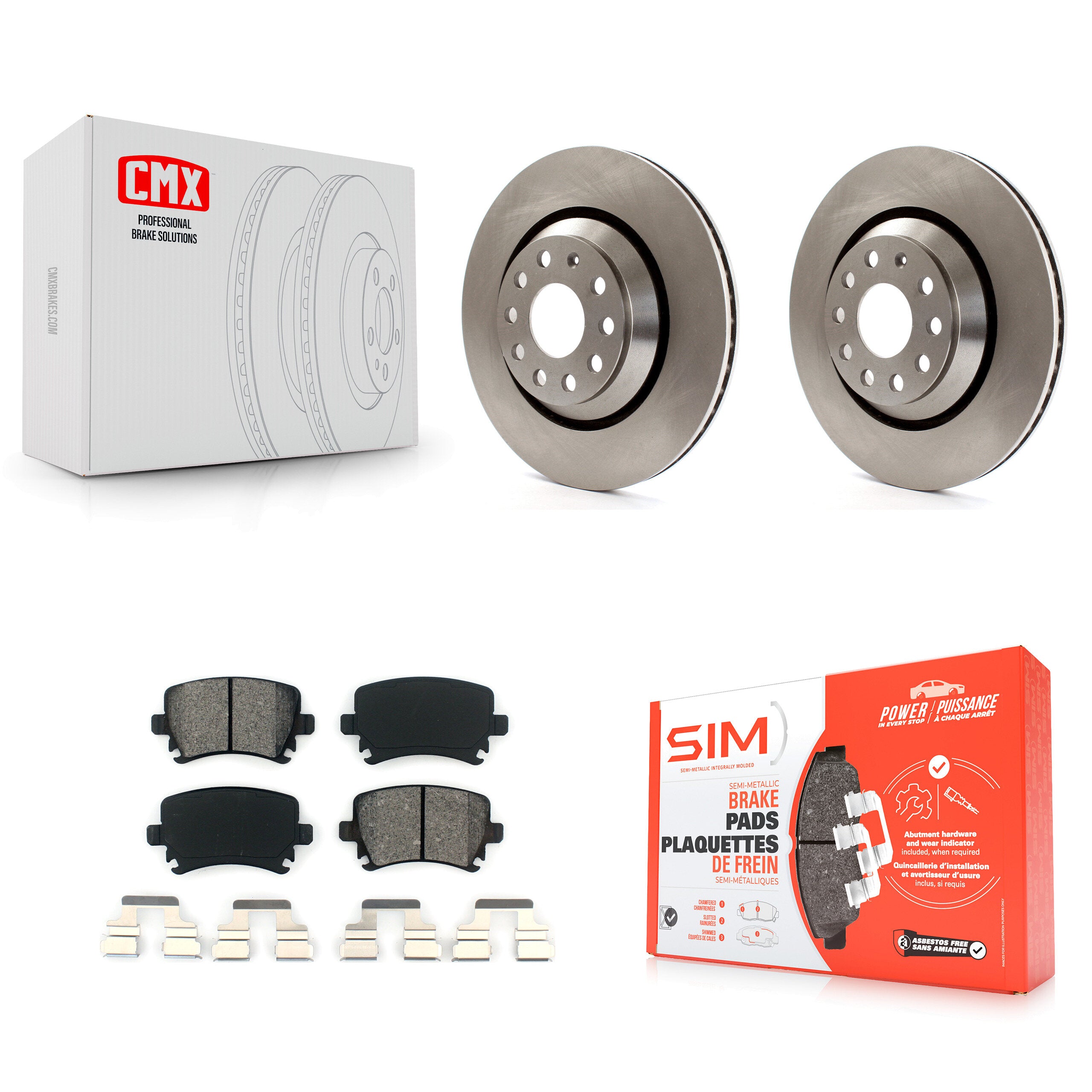 Transit Auto K8S-101883 Disc Brake Kit for 2006-2021 Volkswagen GTI, Volkswagen CC, Volkswagen Golf R & more - Rear product image