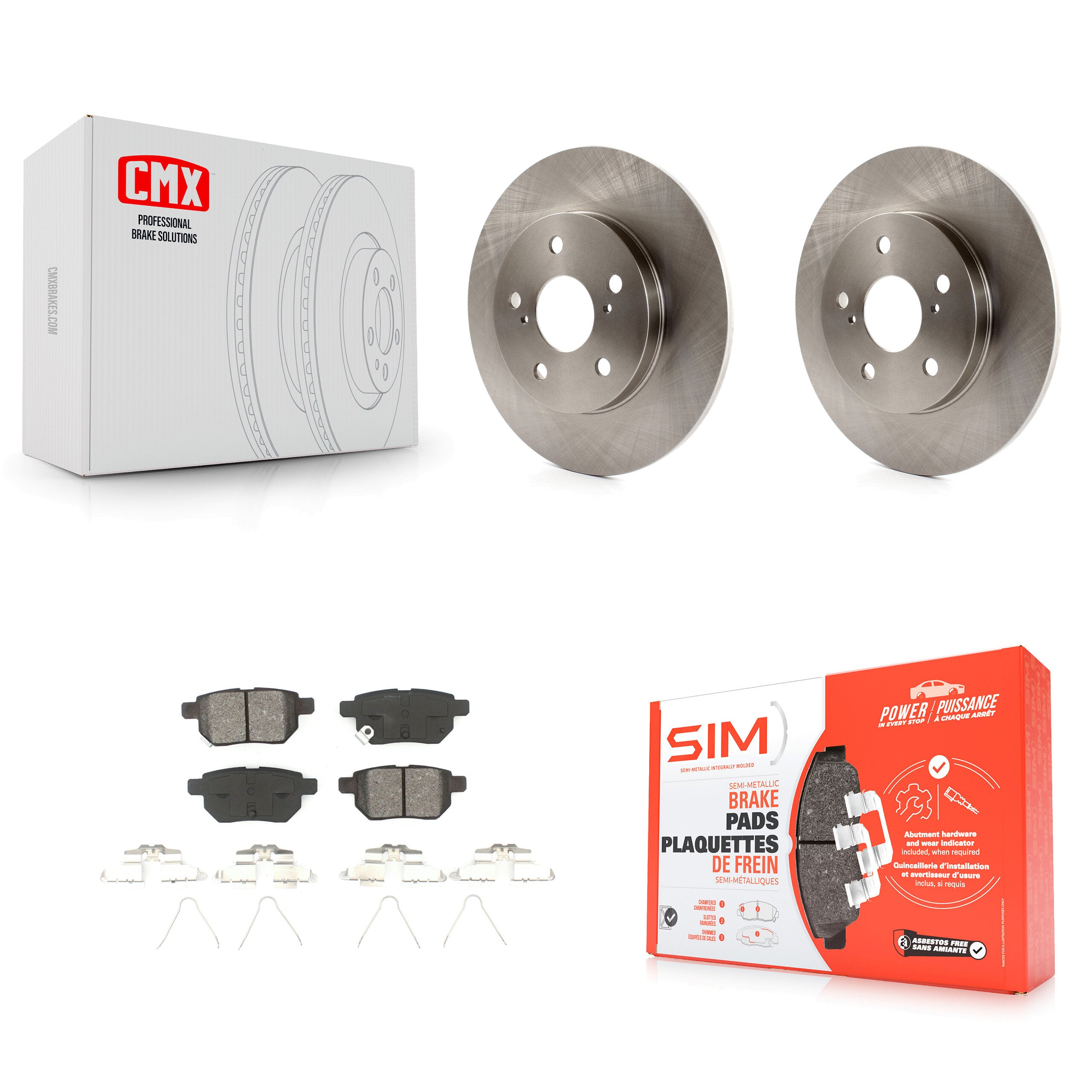 Transit Auto K8S-101901 Disc Brake Kit for 2008-2018 Toyota Corolla iM, Scion iM, Toyota Matrix & more - Rear product image