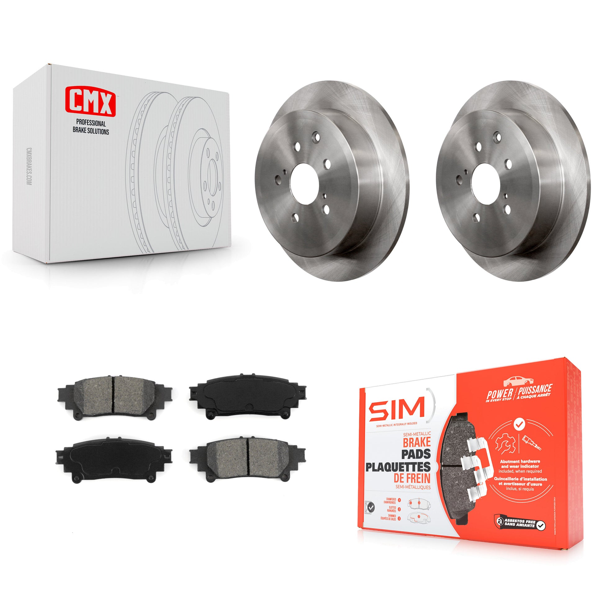 Transit Auto K8S-101923 Disc Brake Kit for 2010-2020 Toyota Highlander, Toyota Sienna, Lexus RX350 & more - Rear product image