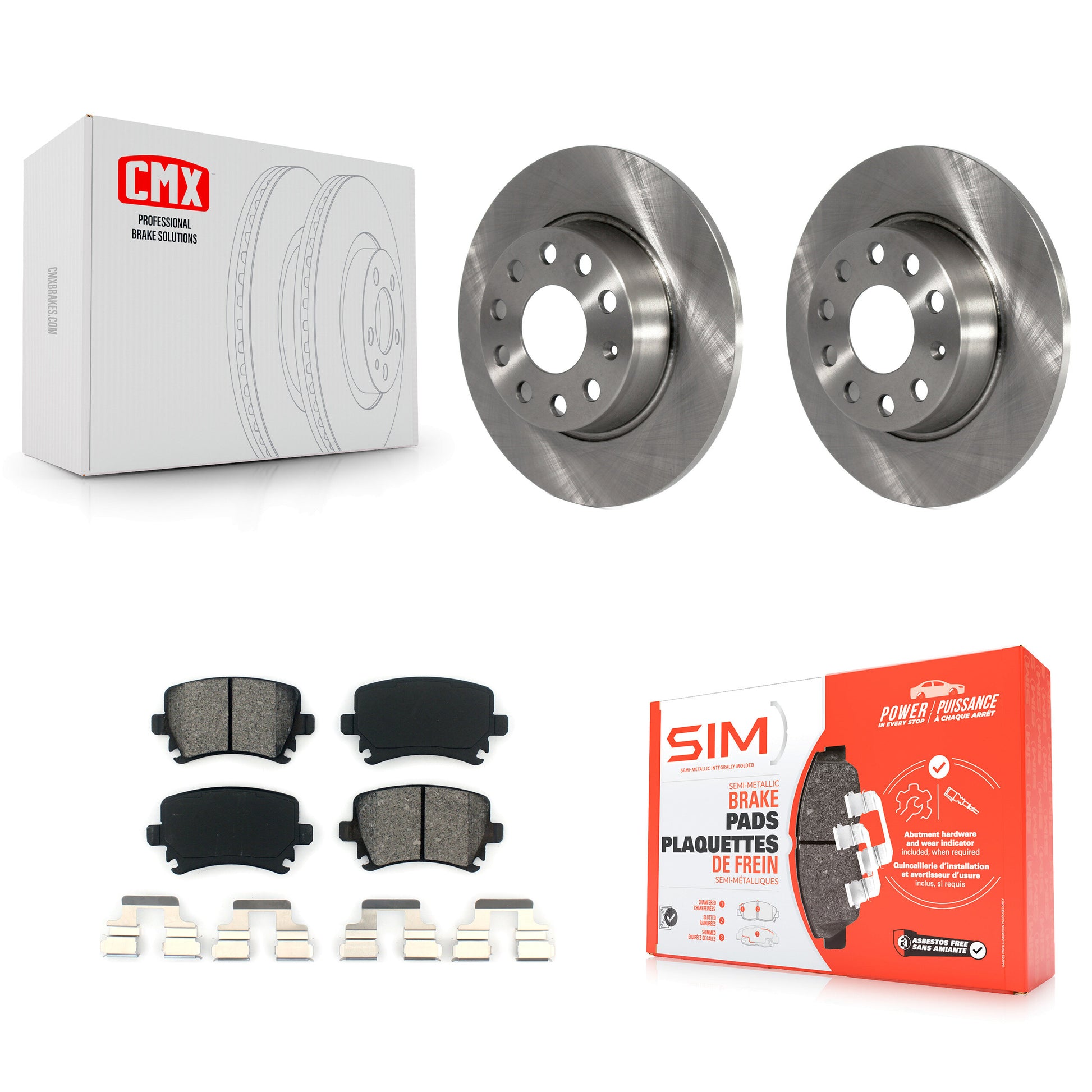 Transit Auto K8S-101932 Disc Brake Kit for 2009-2015 Volkswagen GTI, Audi A3 Quattro - Rear product image