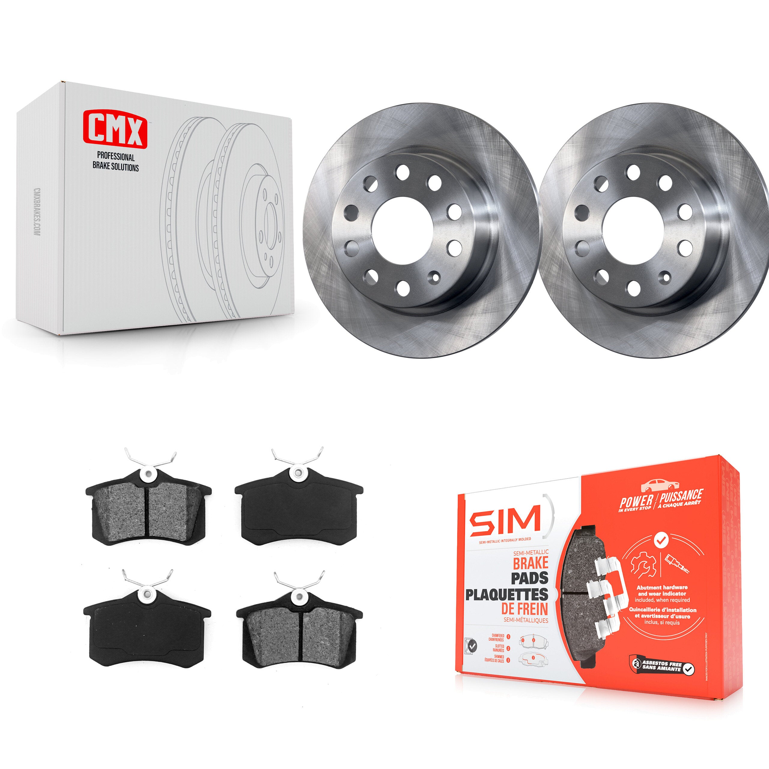 Transit Auto K8S-101939 Disc Brake Kit for 2009-2019 Volkswagen Golf SportWagen, Volkswagen Beetle, Volkswagen Jetta & more - Rear product image