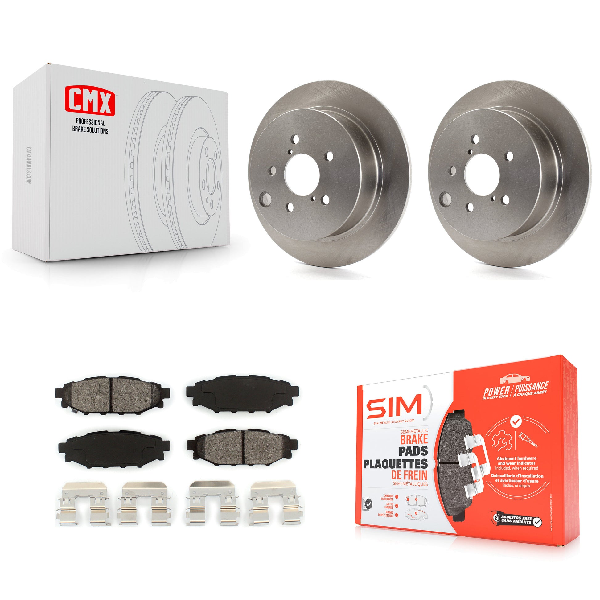 Transit Auto K8S-101951 Disc Brake Kit for 2012-2023 Subaru Crosstrek, Subaru Impreza, Subaru Forester & more - Rear product image