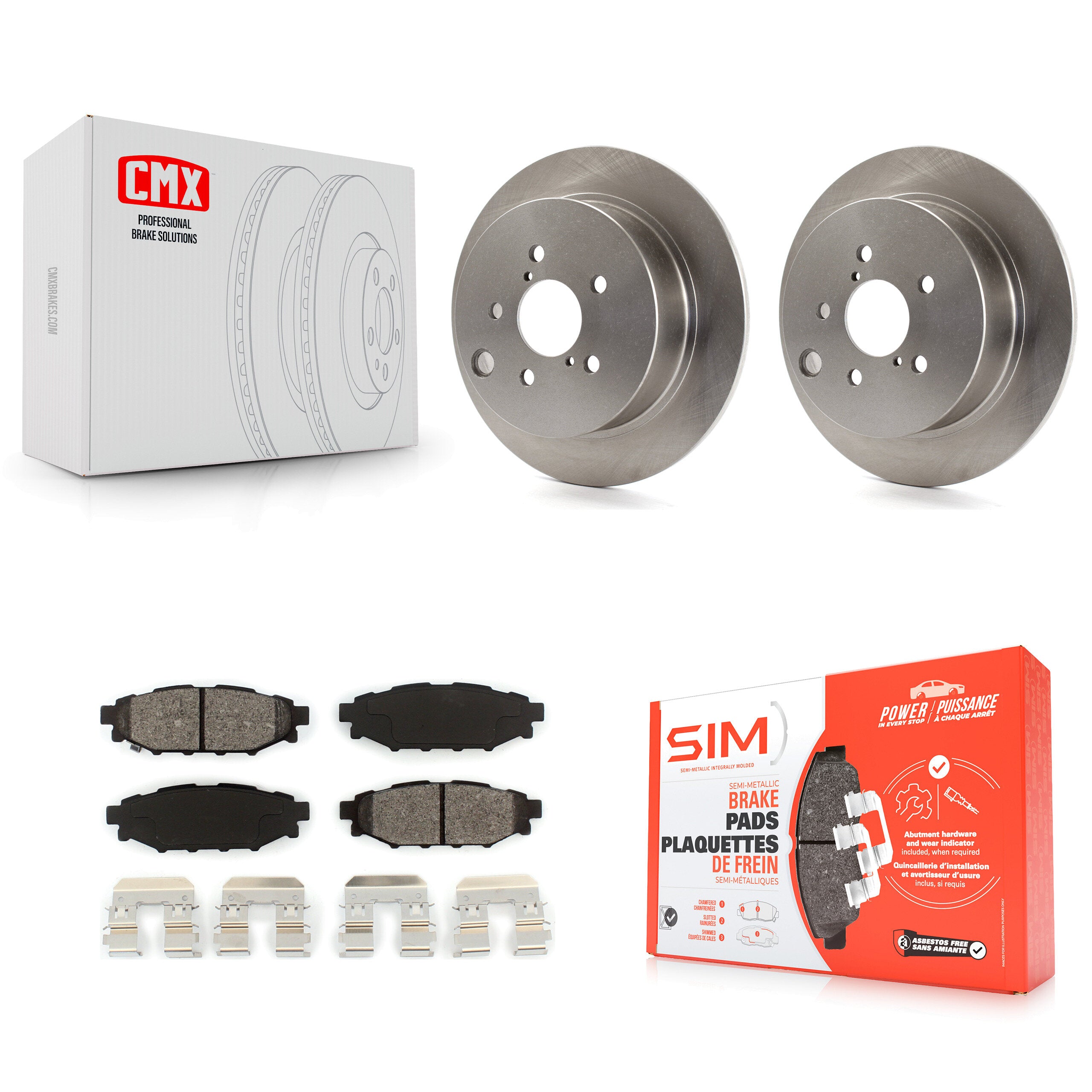Transit Auto K8S-101951 Disc Brake Kit for 2012-2023 Subaru Crosstrek, Subaru Impreza, Subaru Forester & more - Rear product image