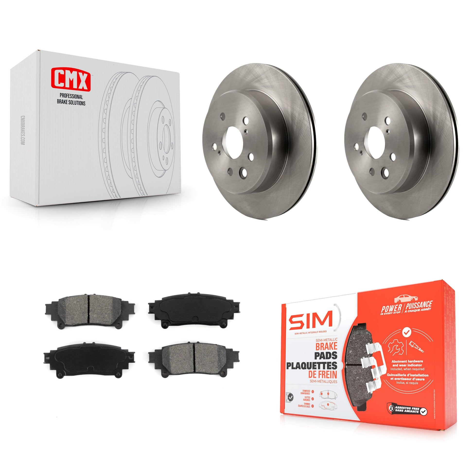 Transit Auto K8S-101957 Disc Brake Kit for 2013-2020 Lexus GS300, Lexus GS200t, Lexus IS200t & more - Rear product image