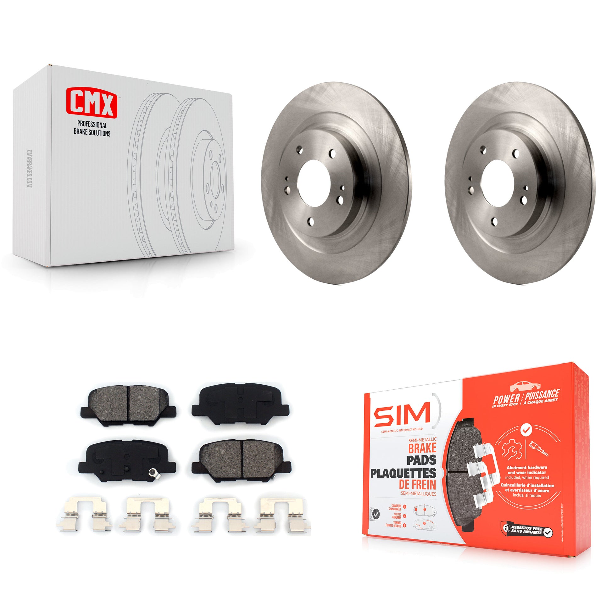 Transit Auto K8S-101963 Disc Brake Kit for 2013-2024 Mitsubishi Outlander PHEV, Mitsubishi Outlander, Mitsubishi Outlander Sport & more - Rear product image