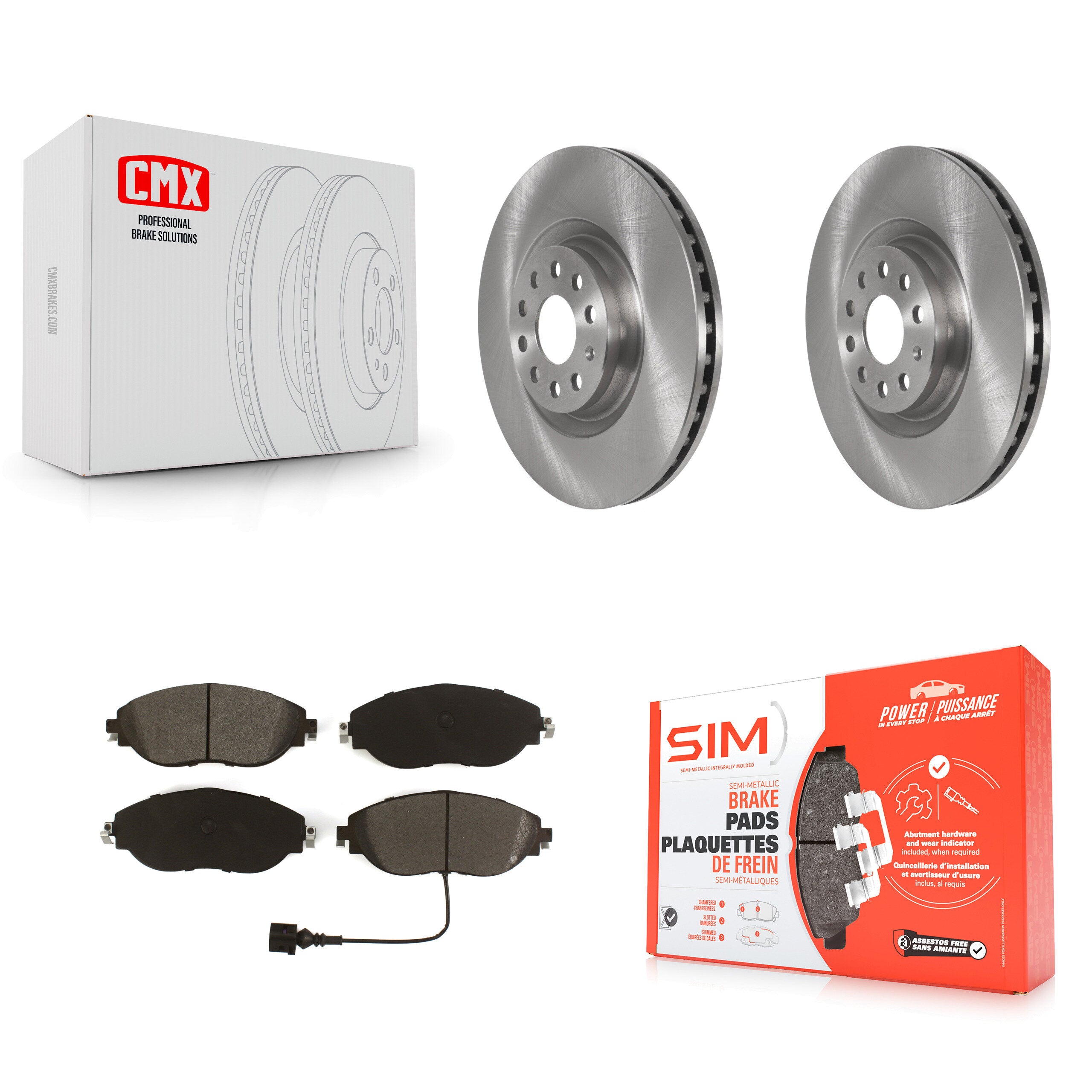 Transit Auto K8S-102884 Disc Brake Kit for 2015-2025 Volkswagen Jetta, Audi Q3, Volkswagen GTI & more - Front product image