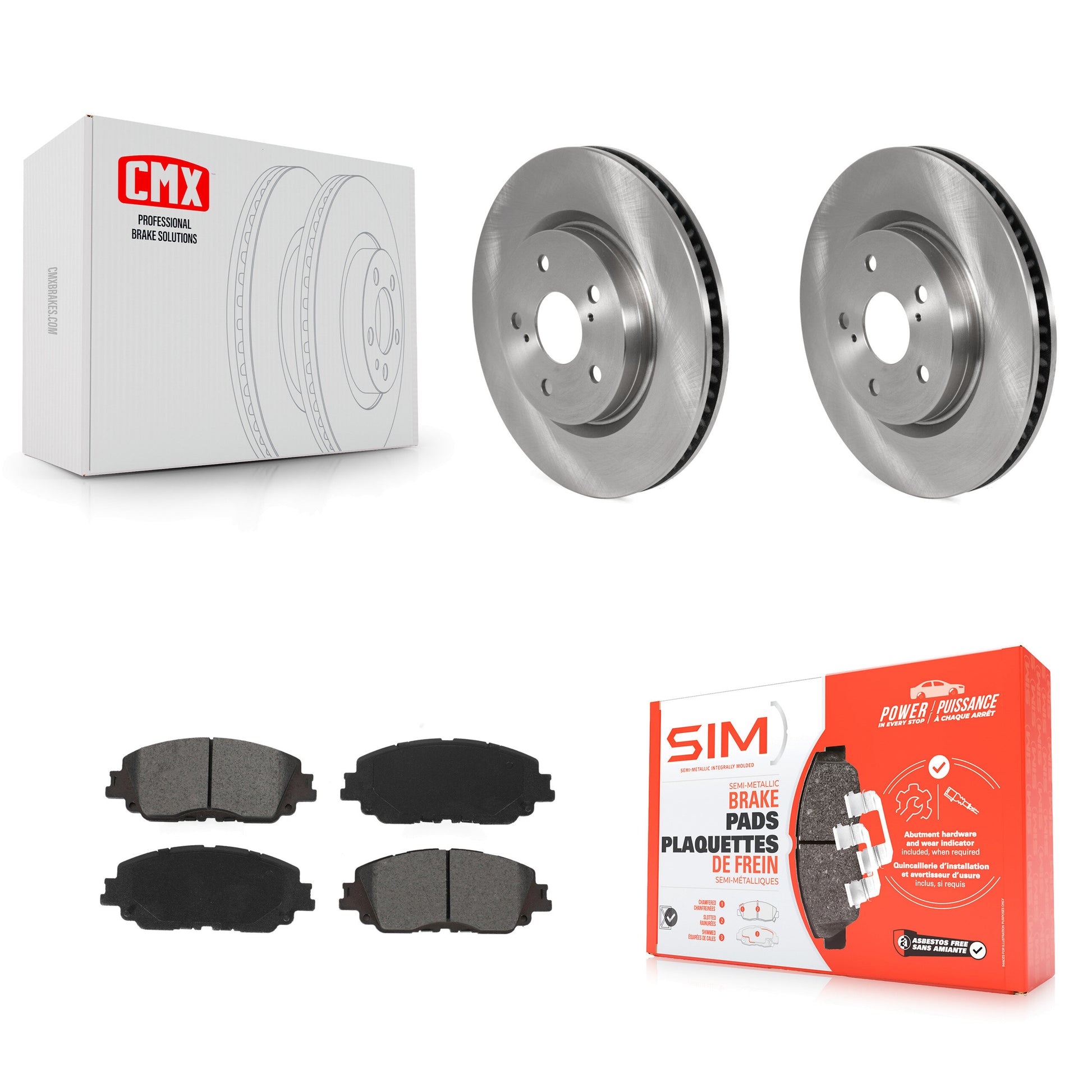 Transit Auto K8S-102888 Disc Brake Kit for 2018-2024 Toyota Camry, Toyota Prius Prime, Toyota Avalon & more - Front product image