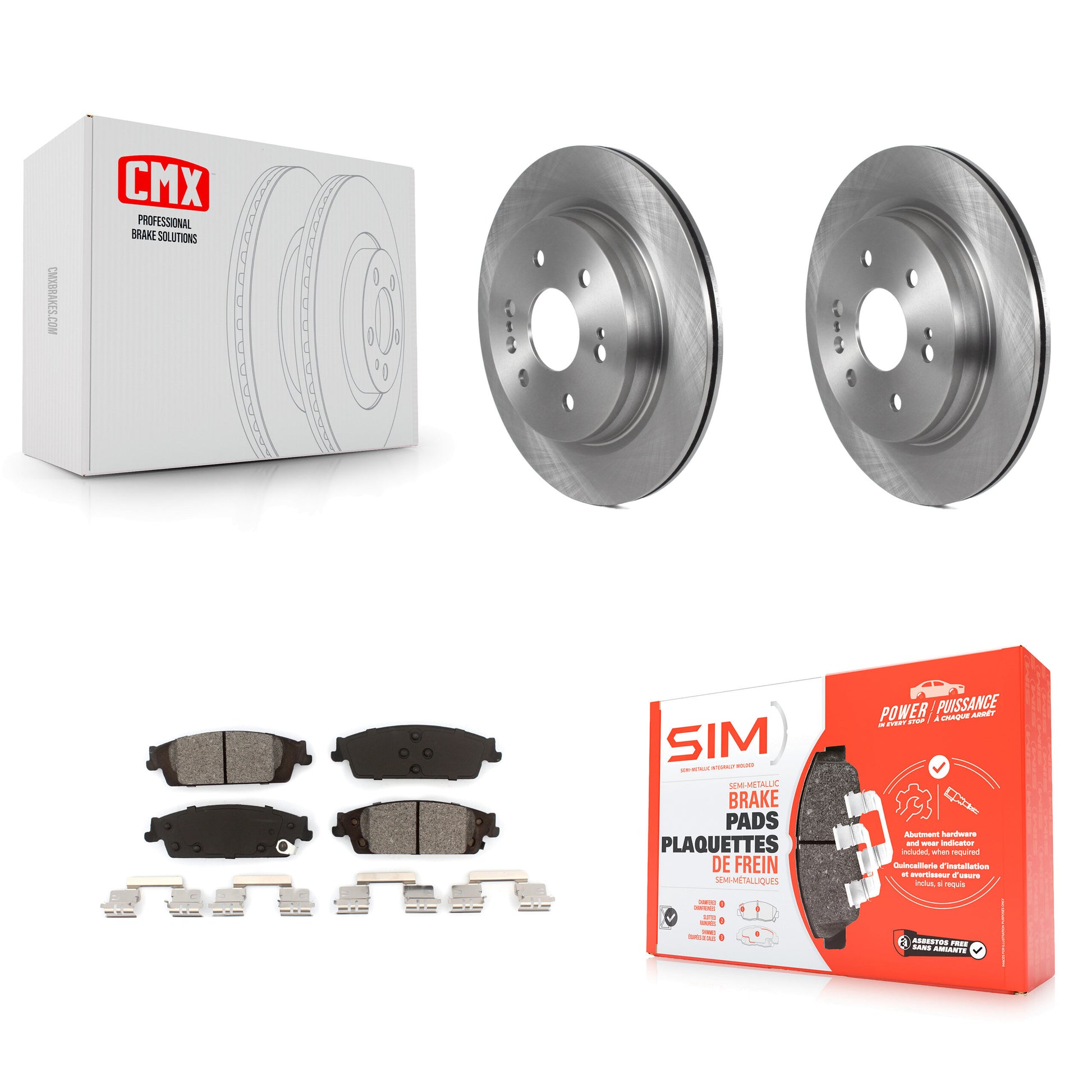 Transit Auto K8S-103502 Disc Brake Kit for 2019 Chevrolet Silverado 1500 LD, GMC Sierra 1500 Limited - Rear product image