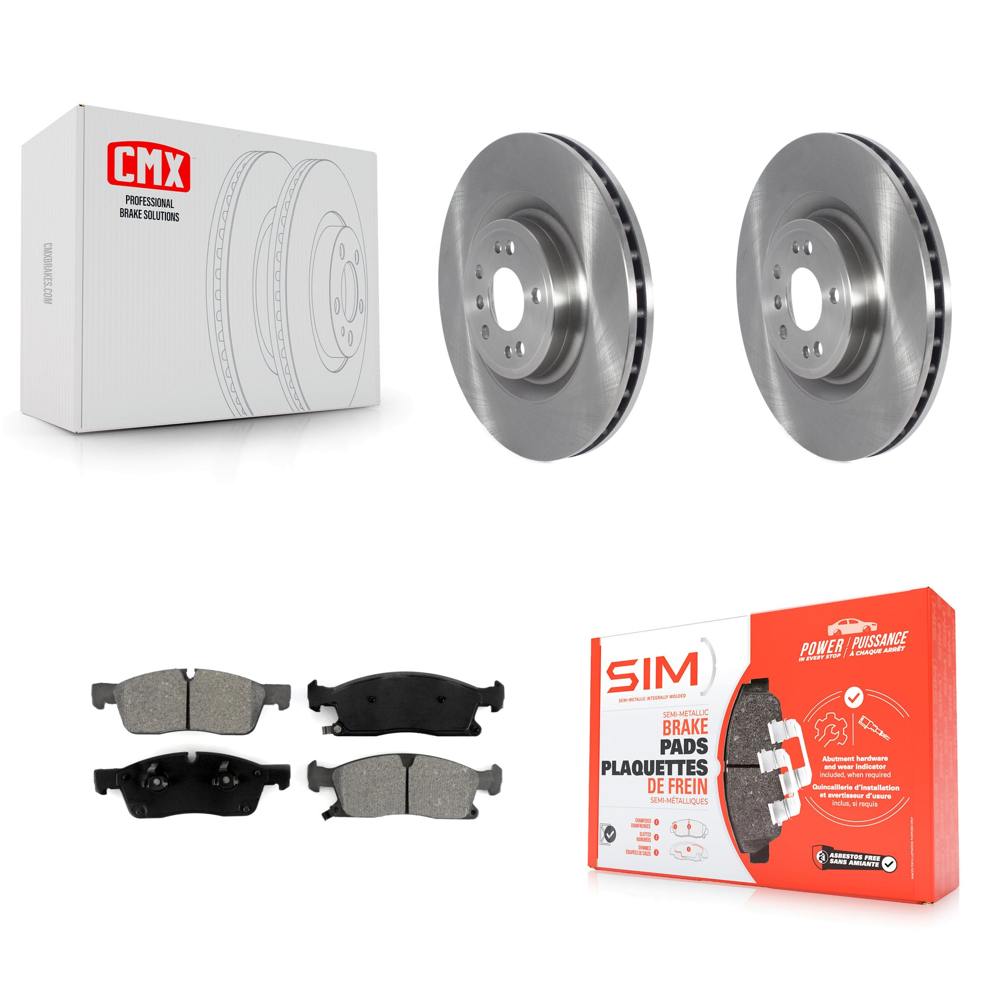 Transit Auto K8S-103514 Disc Brake Kit for 2013-2019 Mercedes-Benz GLE400, Mercedes-Benz GLS450, Mercedes-Benz ML400 & more - Front product image