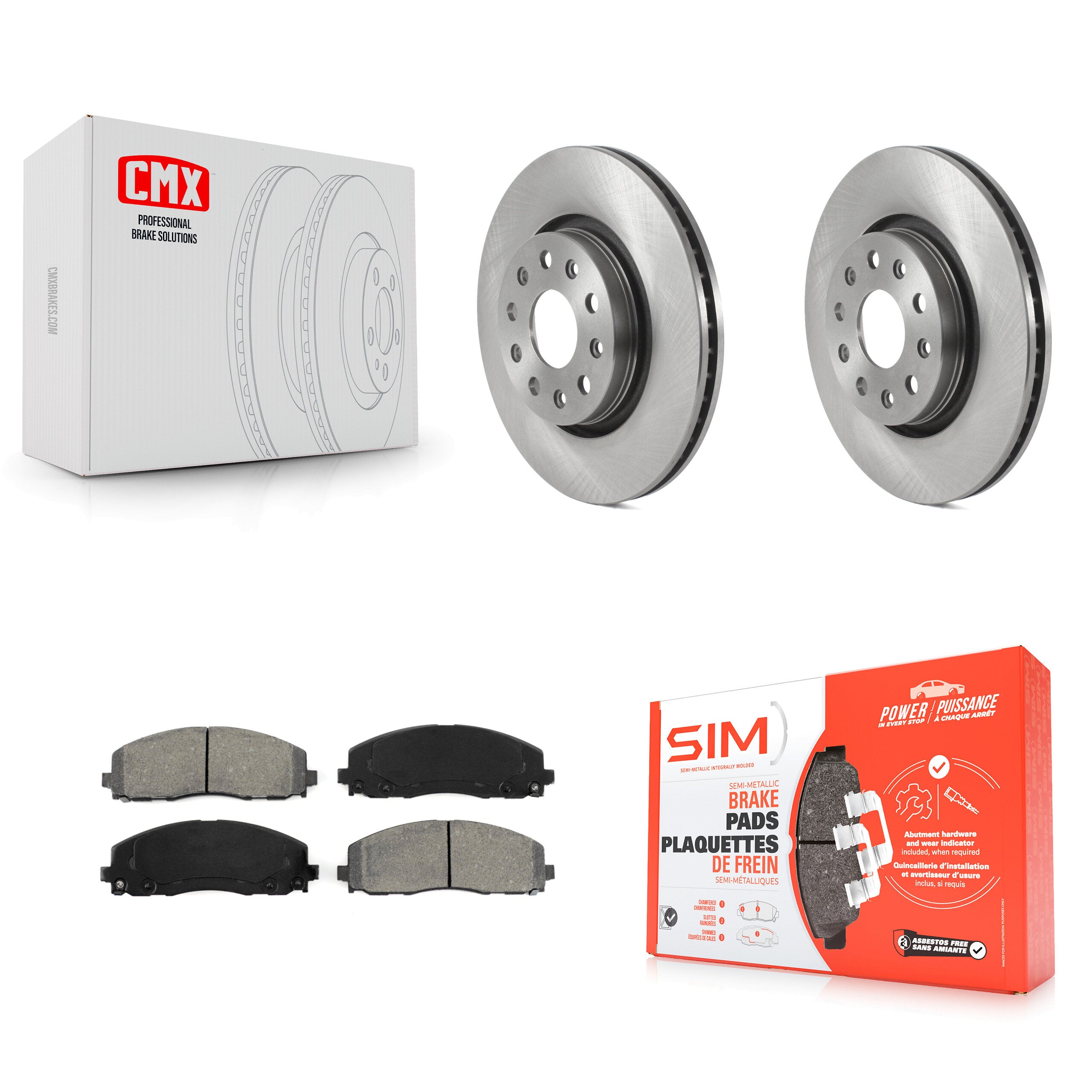 Transit Auto K8S-103515 Disc Brake Kit for 2018-2024 Jeep Wrangler, Jeep Gladiator - Front product image