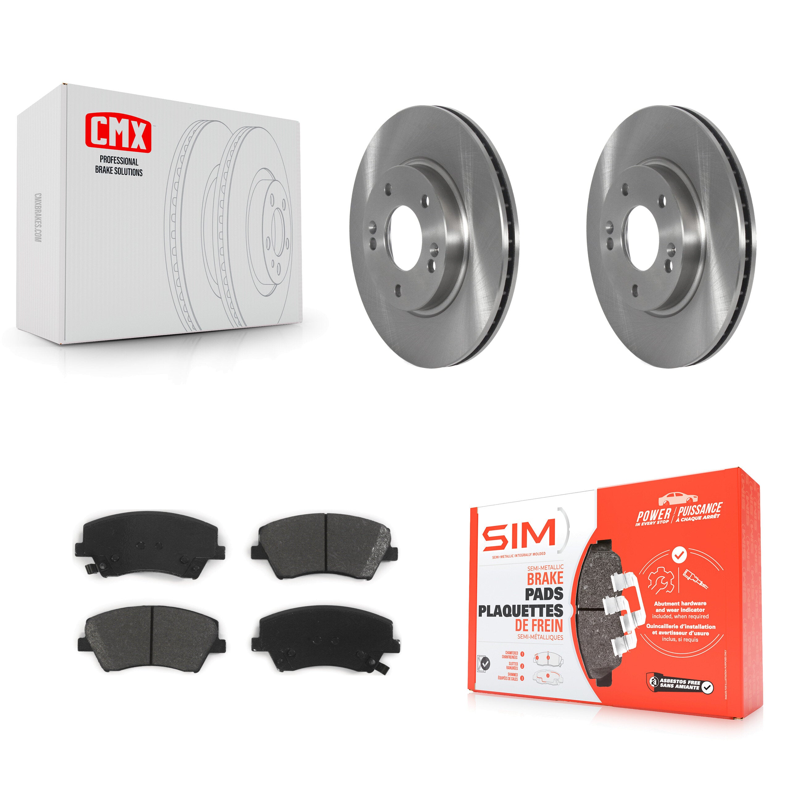 Transit Auto K8S-103593 Disc Brake Kit for 2017-2022 Hyundai Ioniq, Kia Niro - Front product image