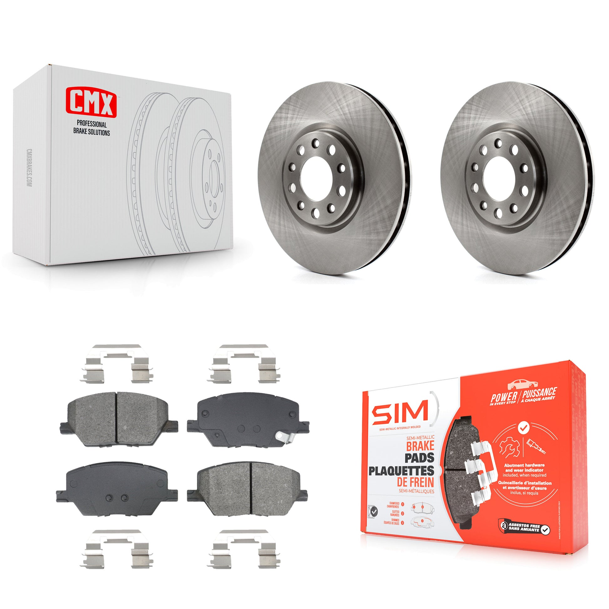 Transit Auto K8S-103976 Disc Brake Kit for 2015-2022 Jeep Compass, Fiat 500X, Jeep Renegade - Front product image