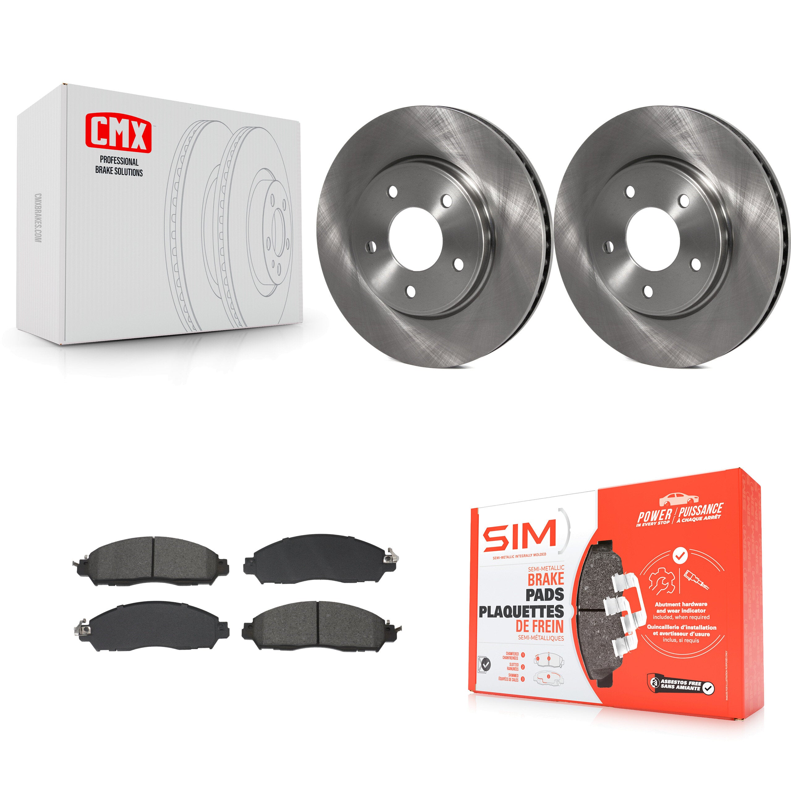 Transit Auto K8S-104014 Disc Brake Kit for 2018-2023 Nissan NV200, Nissan LEAF - Front product image